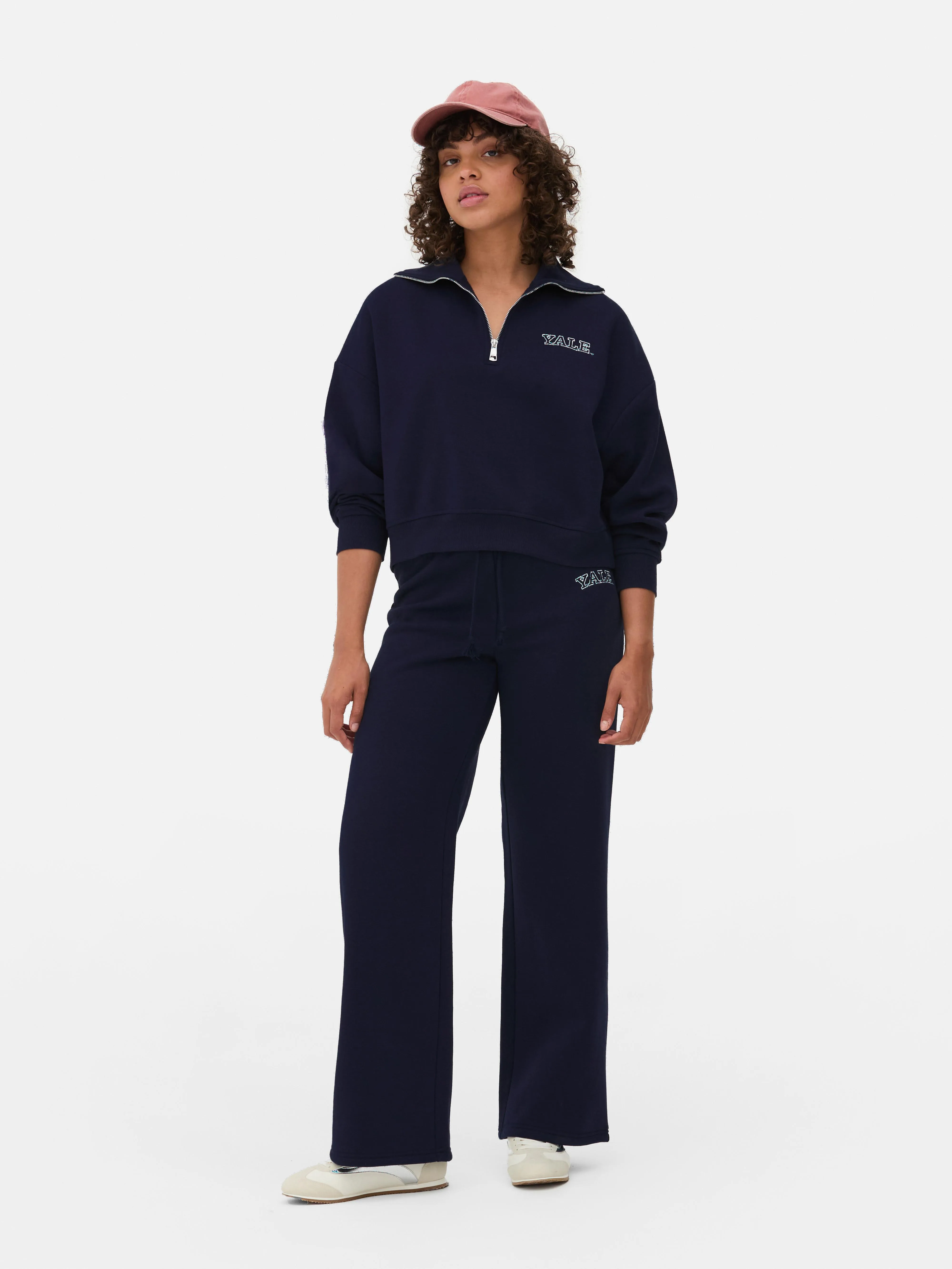 Felpa con mezza-zip coordinata Yale