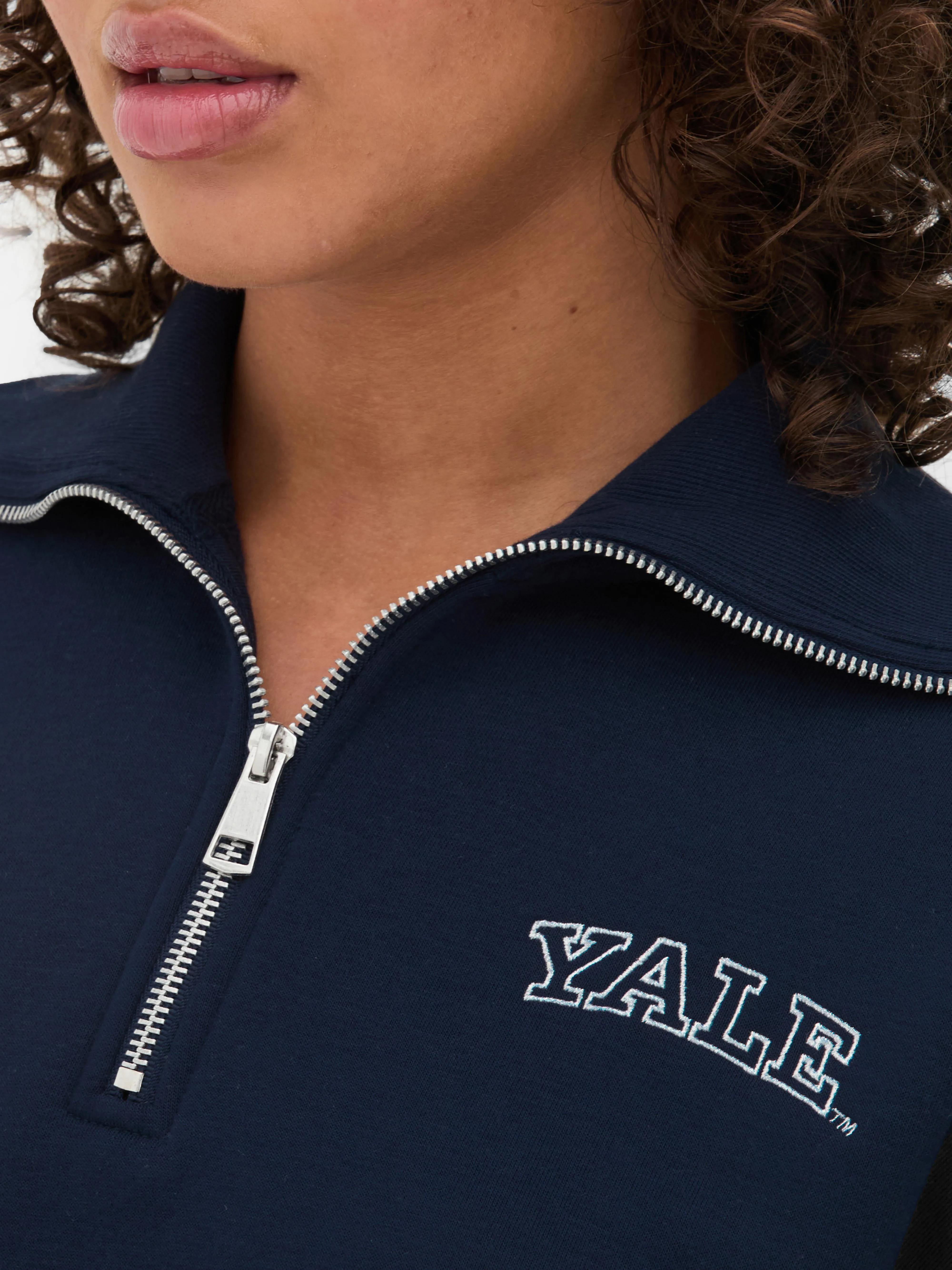 Felpa con mezza-zip coordinata Yale
