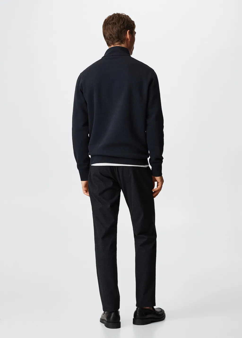 Felpa cotone collo zip