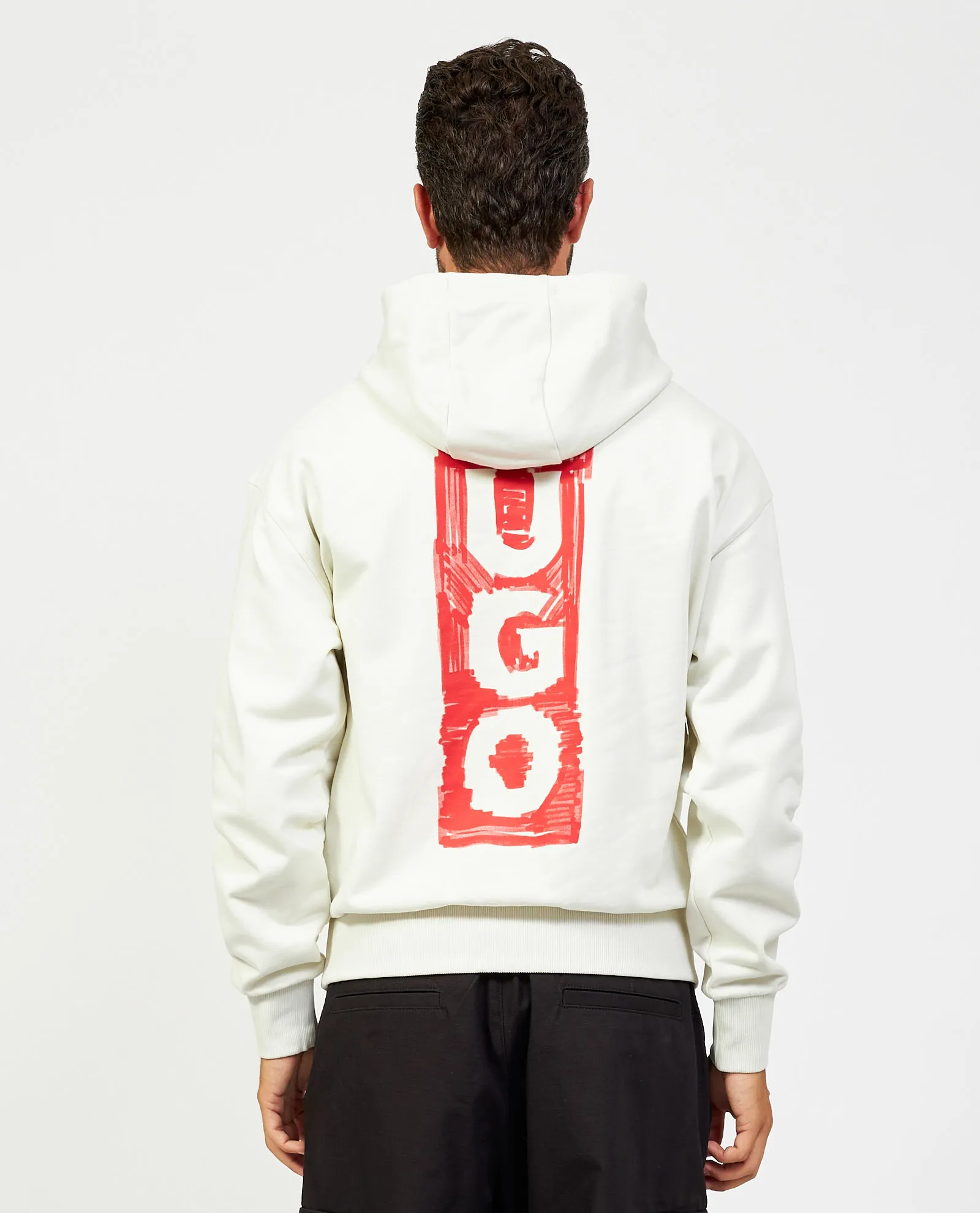 Felpa Hugo con cappuccio e logo effetto pennarello