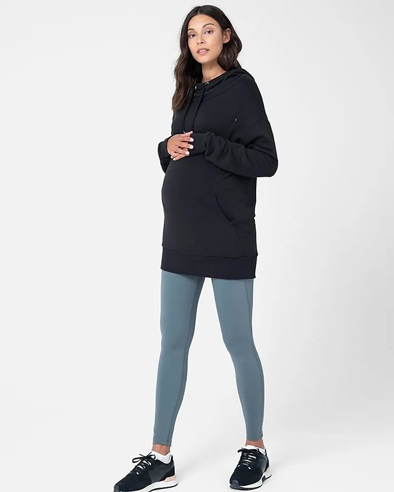 Felpa Premaman e Allattamento Lori - Cappuccio con Coulisse - Nero