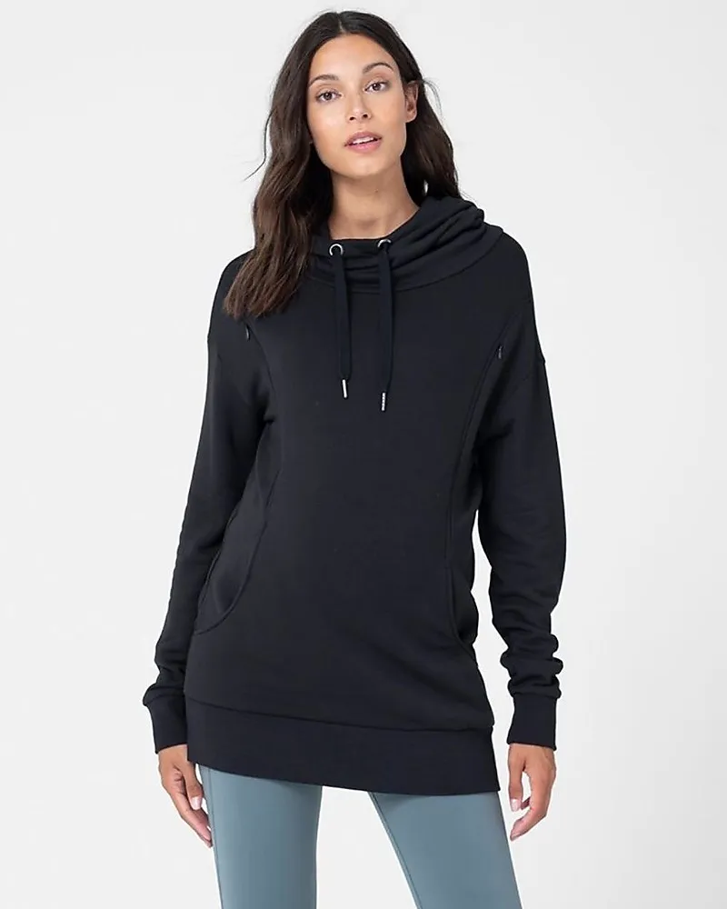 Felpa Premaman e Allattamento Lori - Cappuccio con Coulisse - Nero