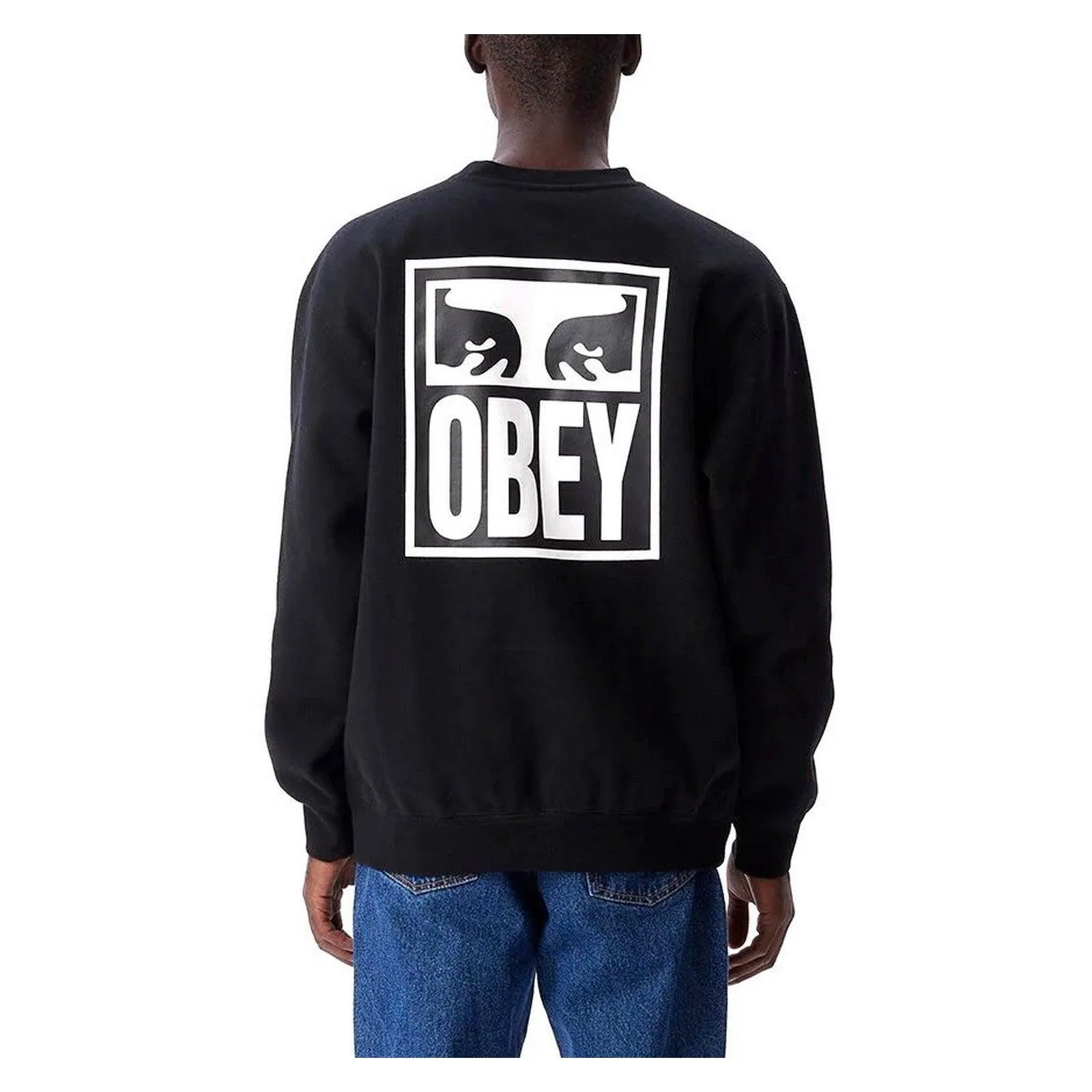 Felpe senza cappuccio Uomo Obey - Obey Eyes Icon Crew Premium Fleece - Nero