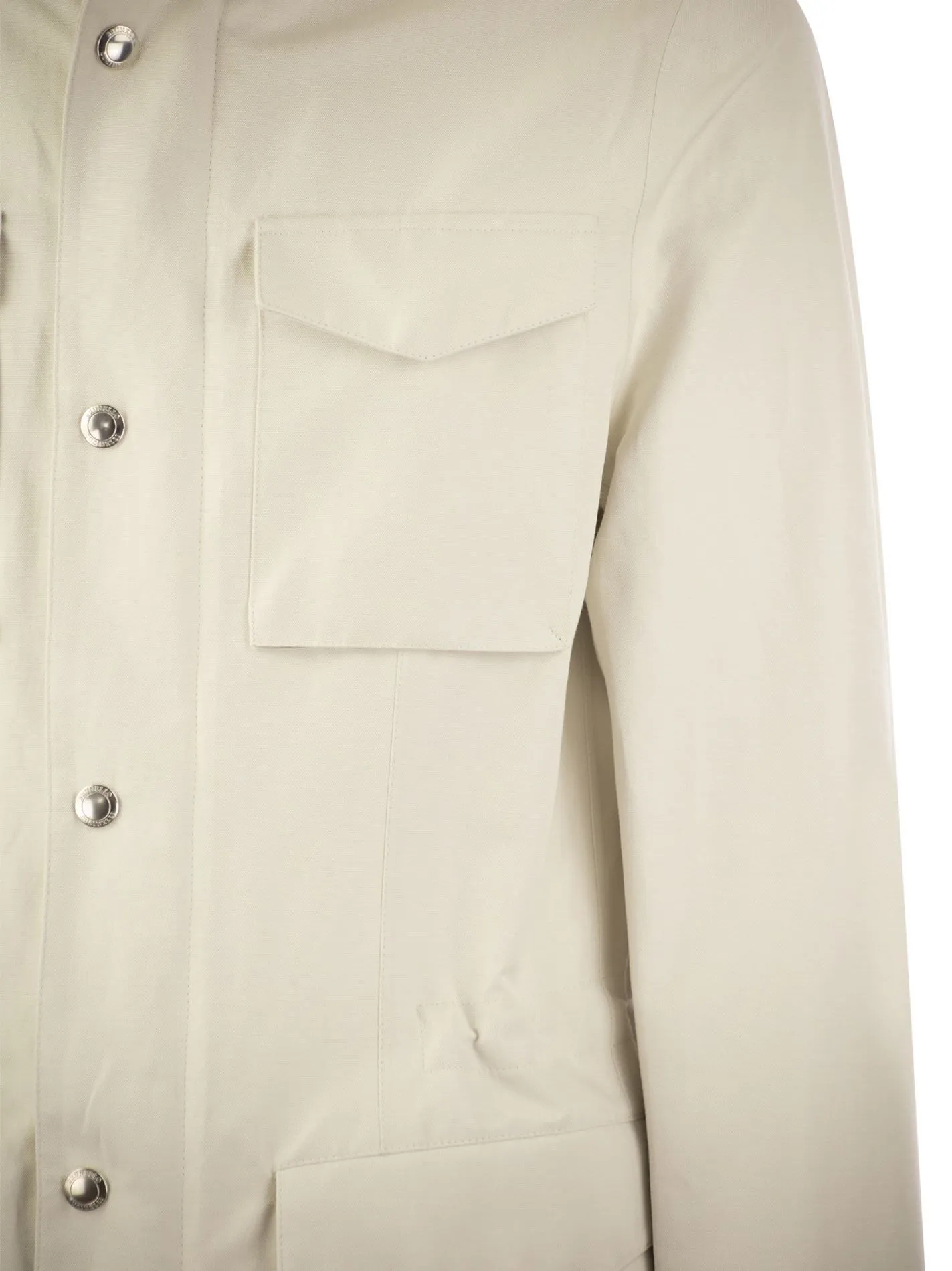 Field Jacket in linen and silk membrane panama with heat tapes