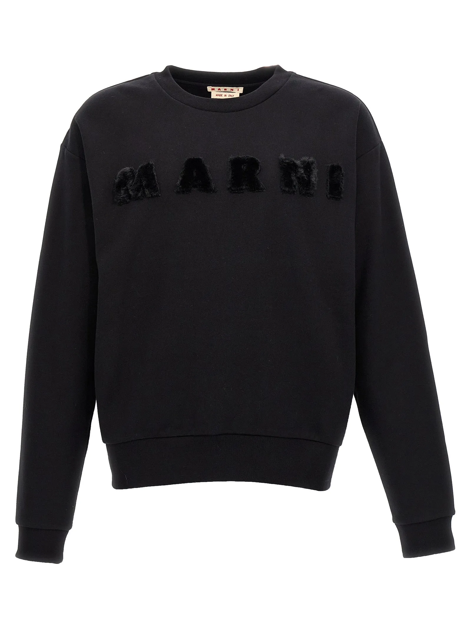 Fur-Effect Logo Felpe Nero