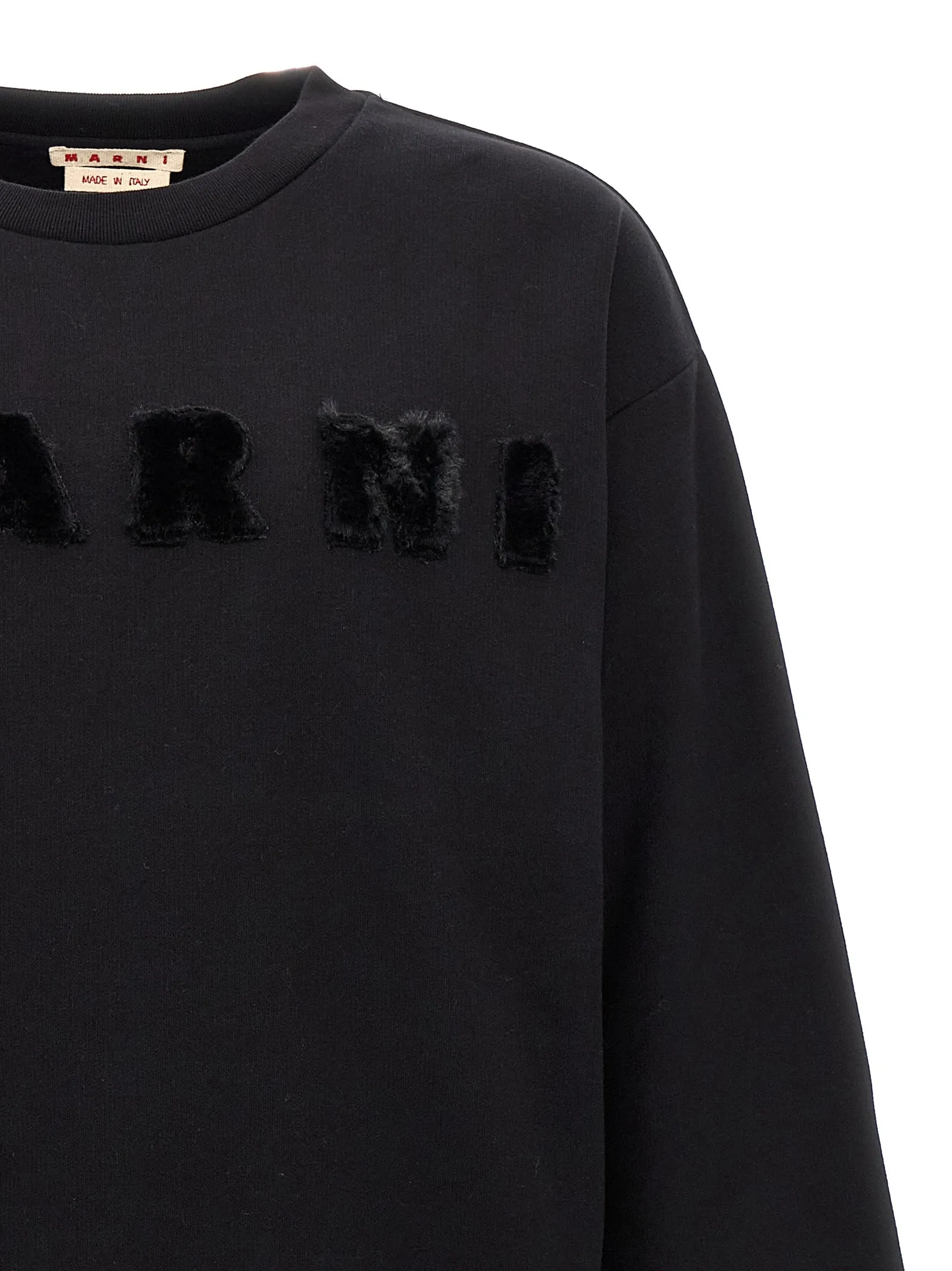 Fur-Effect Logo Felpe Nero
