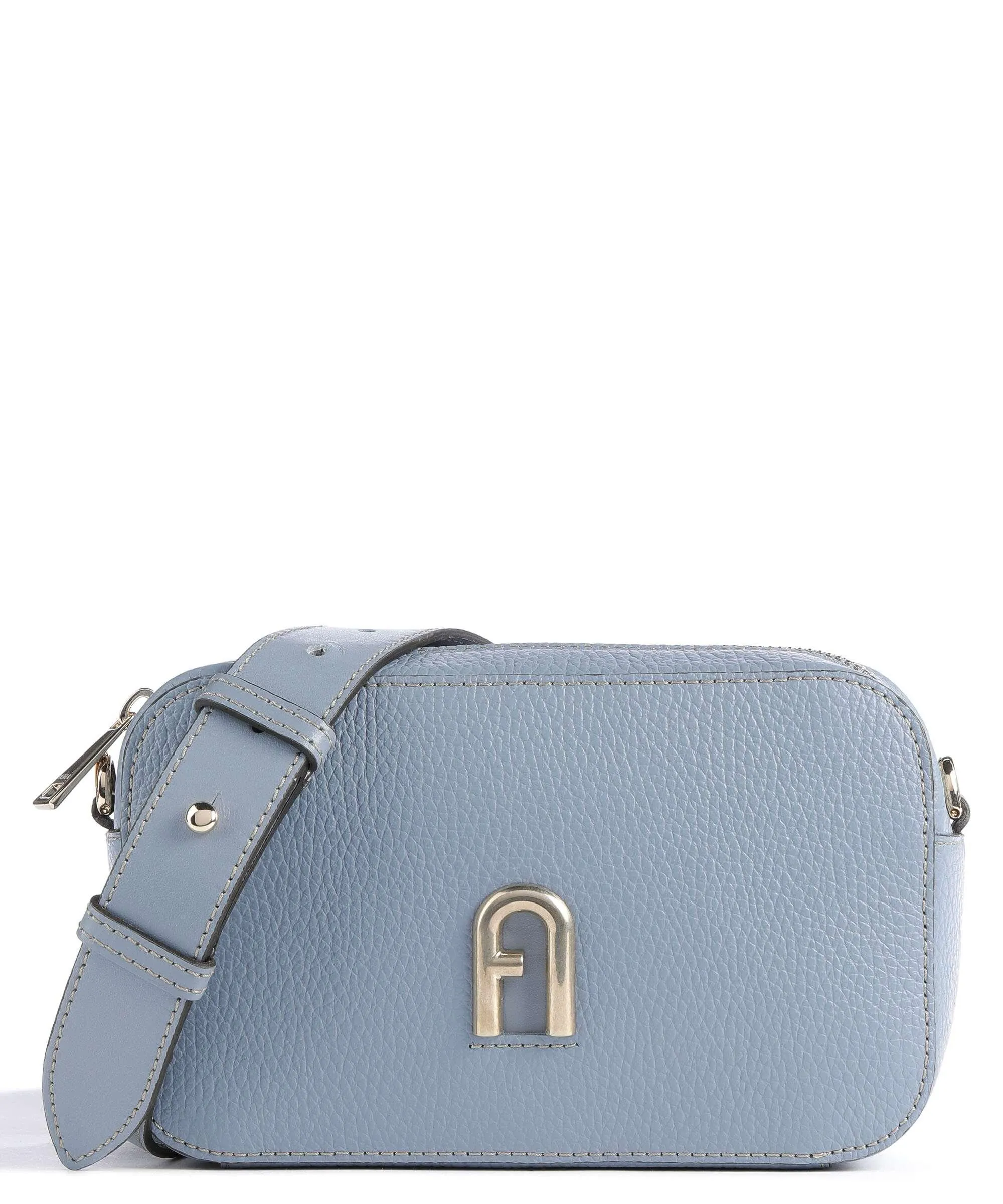  Furla Primula Mini Borsa a tracolla pelle granulata blu chiaro  