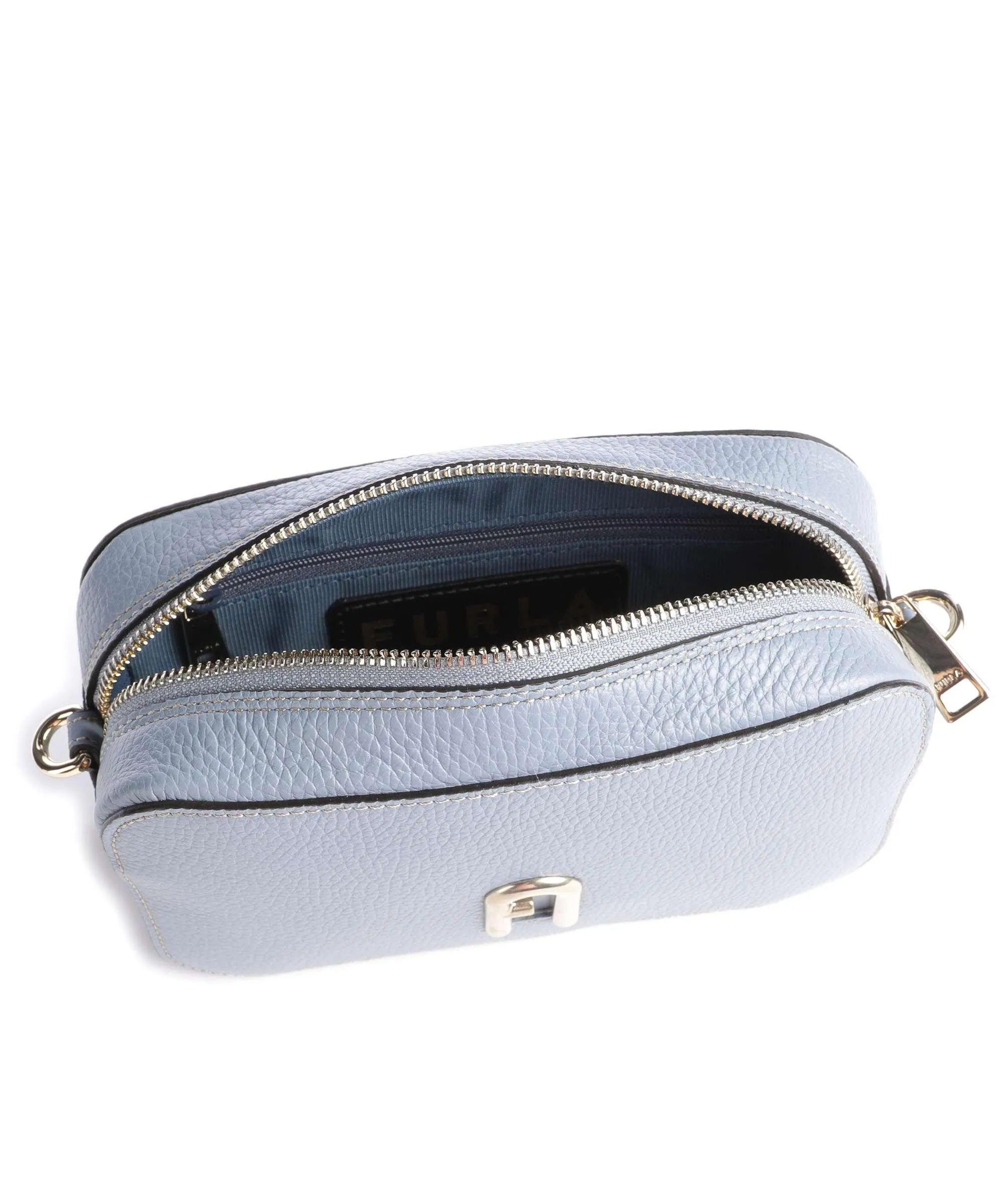  Furla Primula Mini Borsa a tracolla pelle granulata blu chiaro  