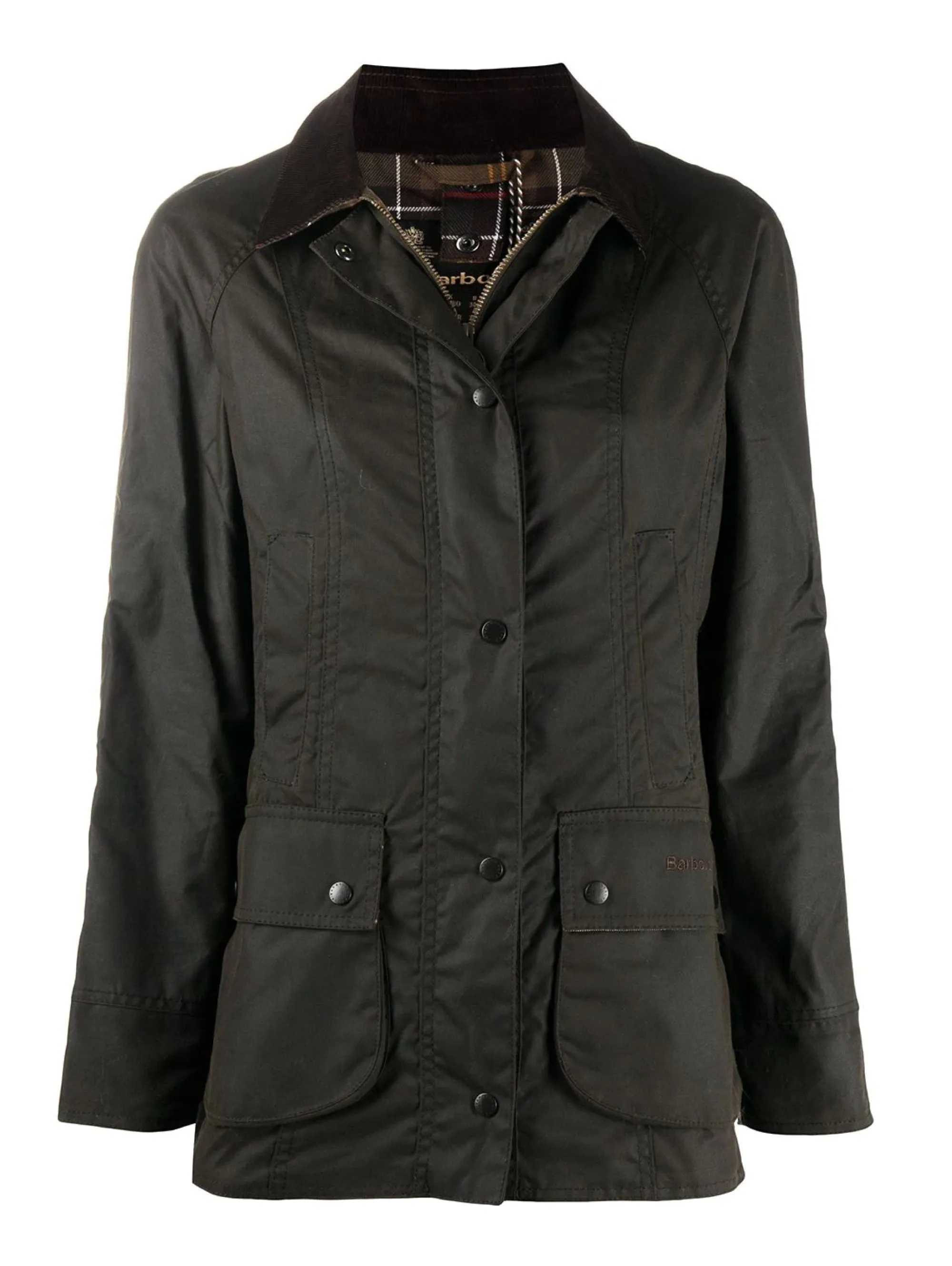 Giacca Beadnell in Cotone Cerato Oliva