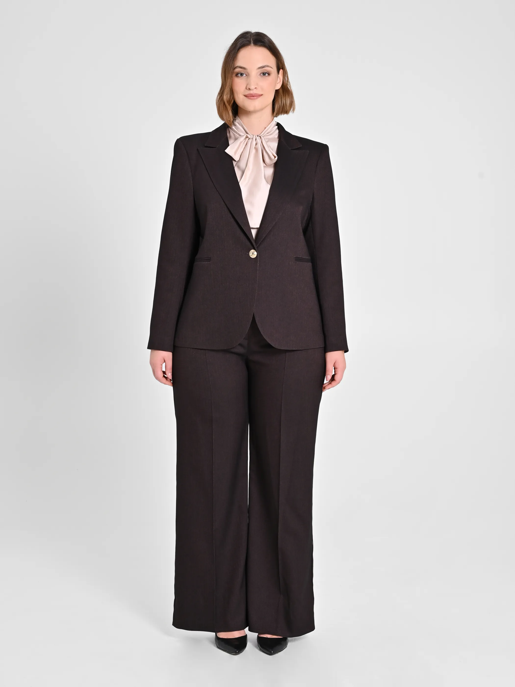      Giacca Curvy in Poliviscosa Marrone     