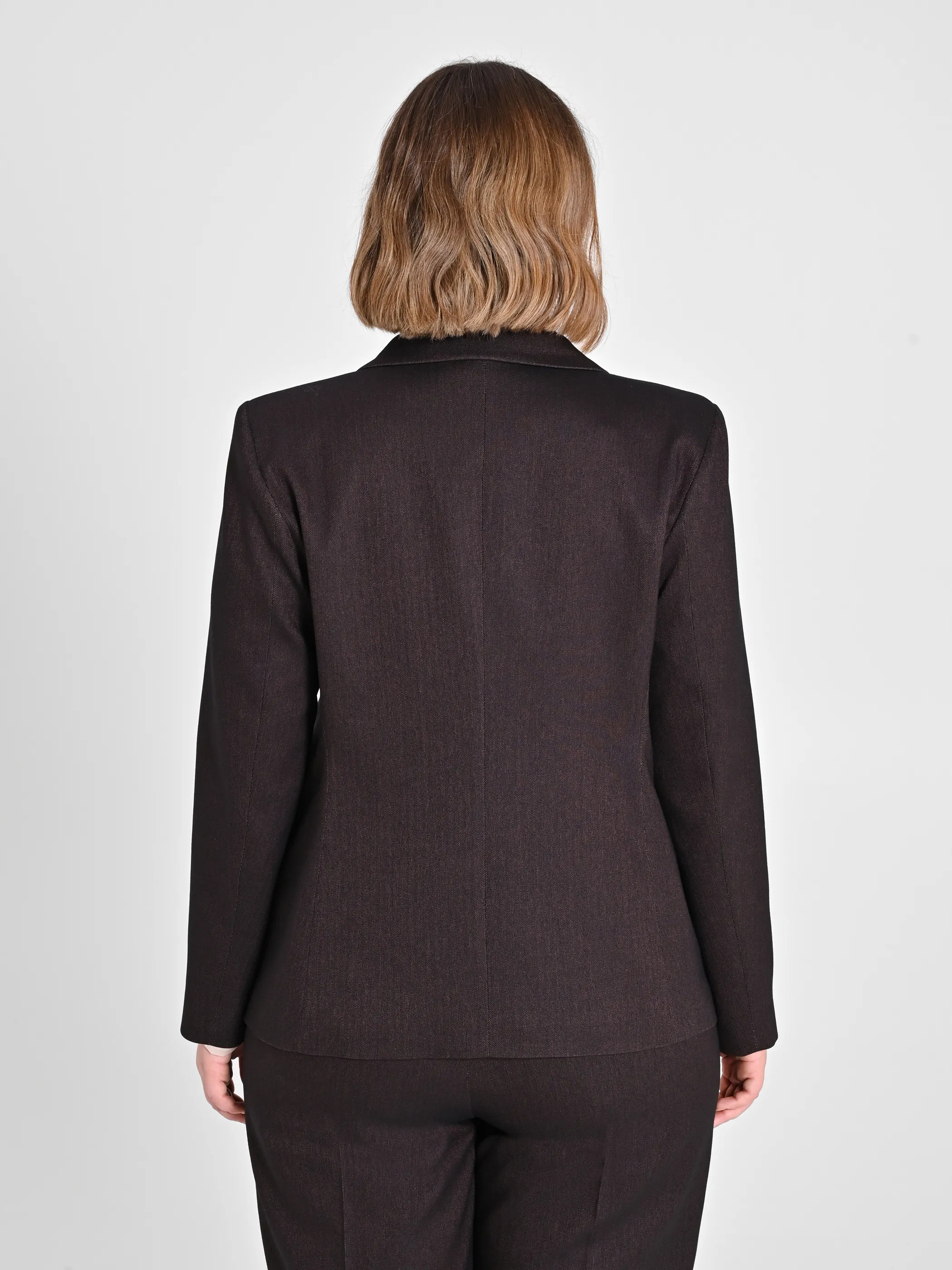     Giacca Curvy in Poliviscosa Marrone     