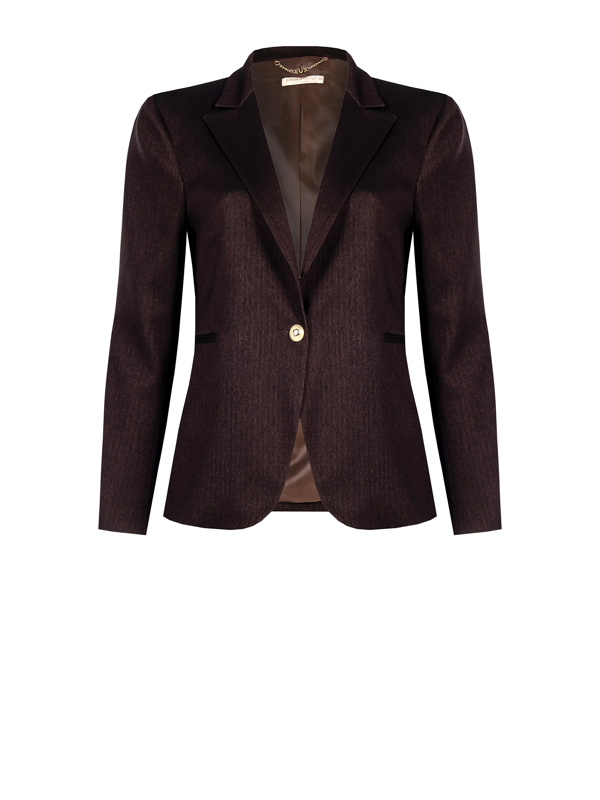      Giacca Curvy in Poliviscosa Marrone     