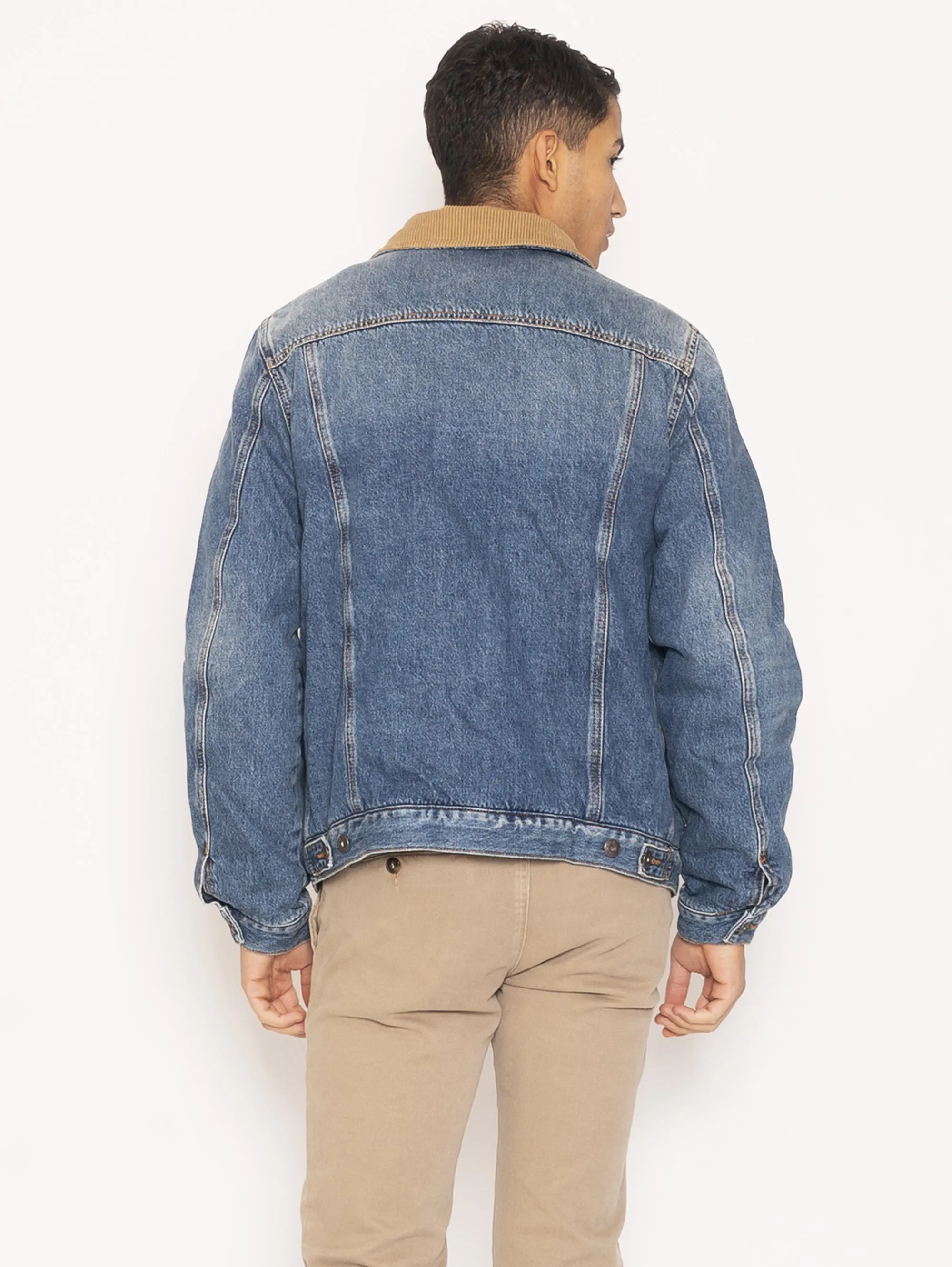 Giacca in Denim e Pile - Blu