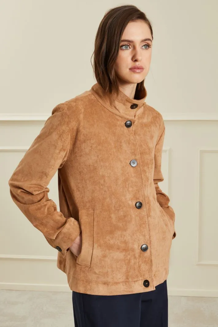Giacca in jersey effetto suede