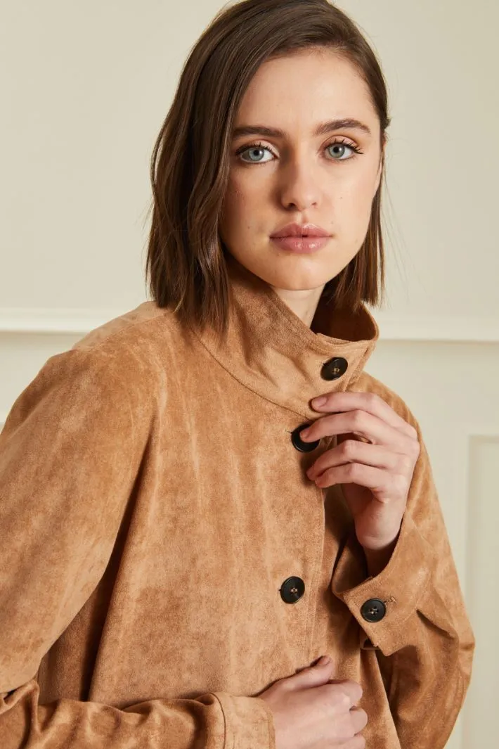 Giacca in jersey effetto suede