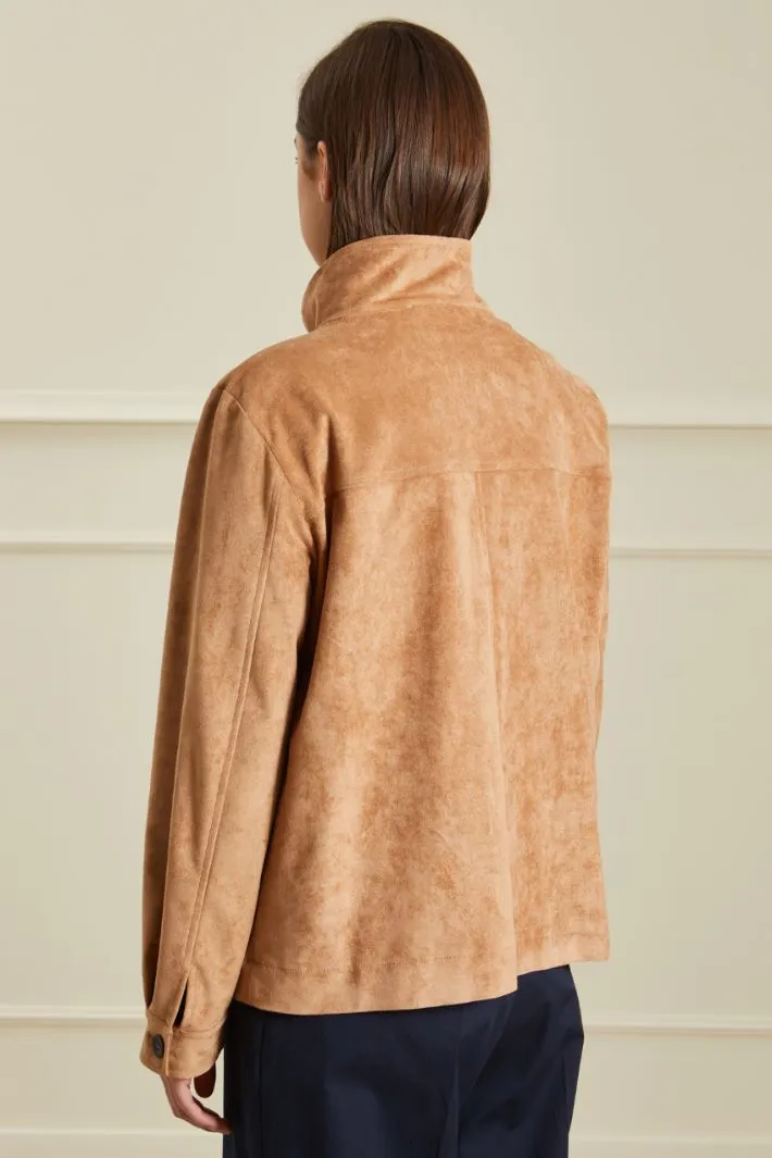 Giacca in jersey effetto suede