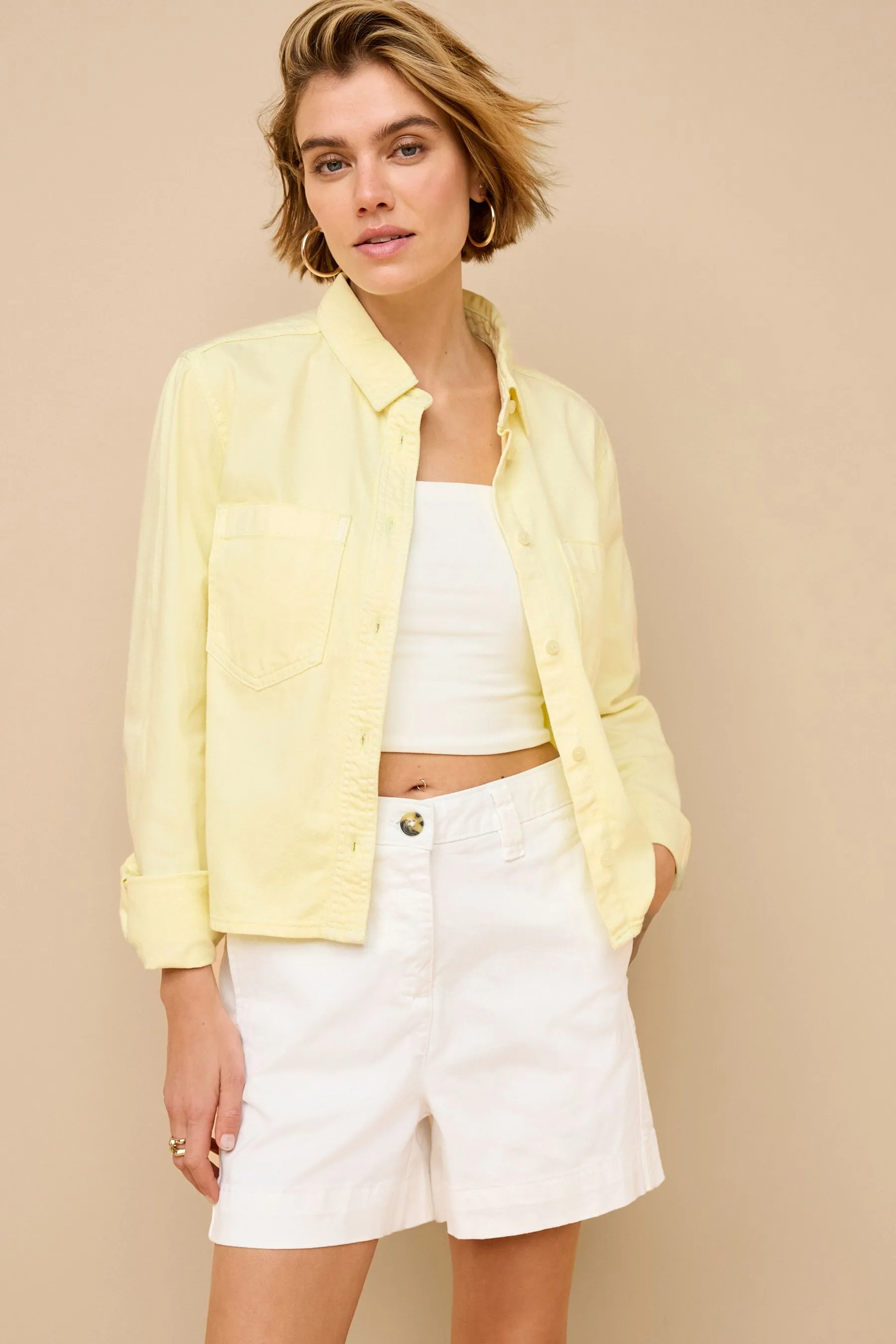 Giallo limone  - Camicia Corto Denim