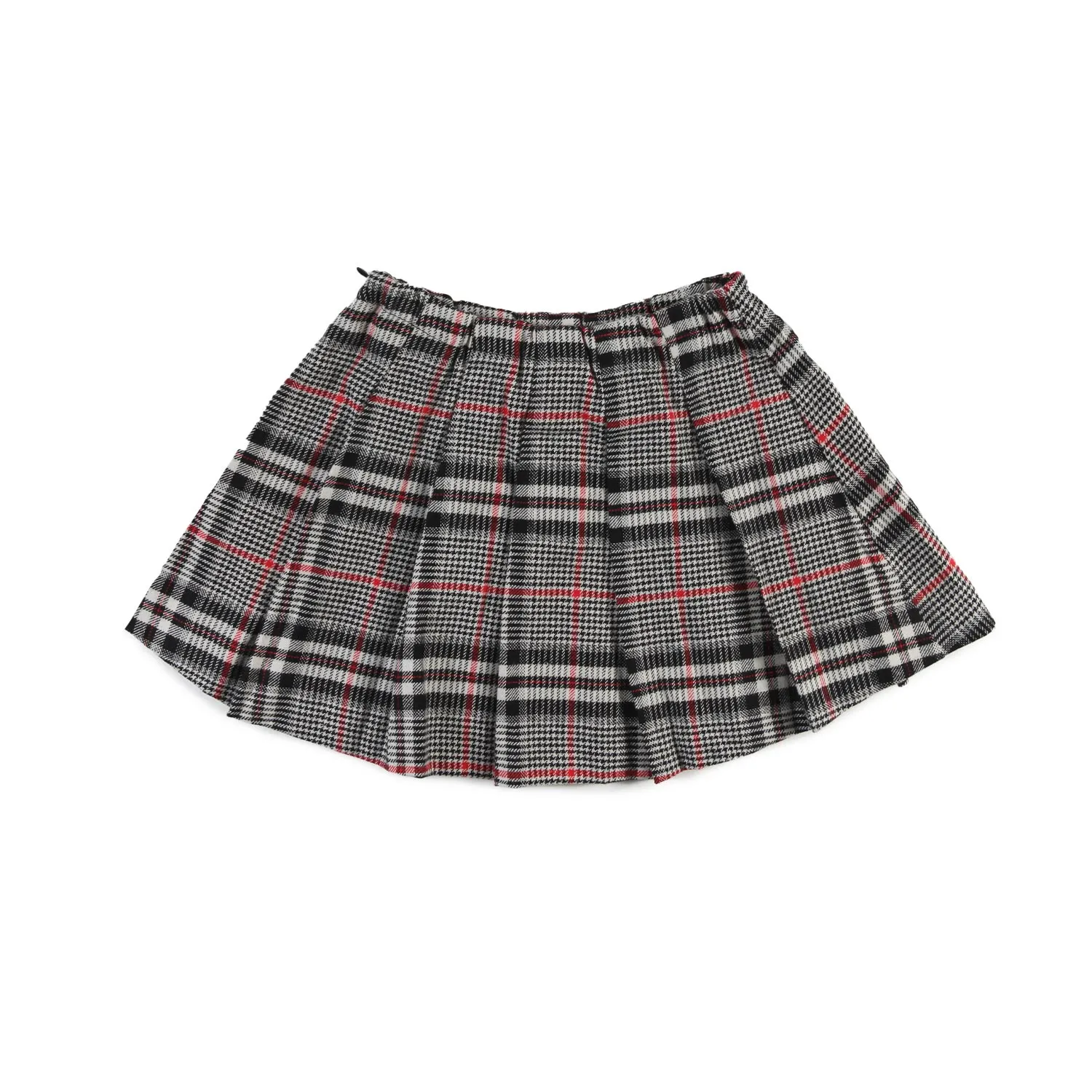 Gonna Mc2 Tartan Panna E Nera Con Profili Rossi