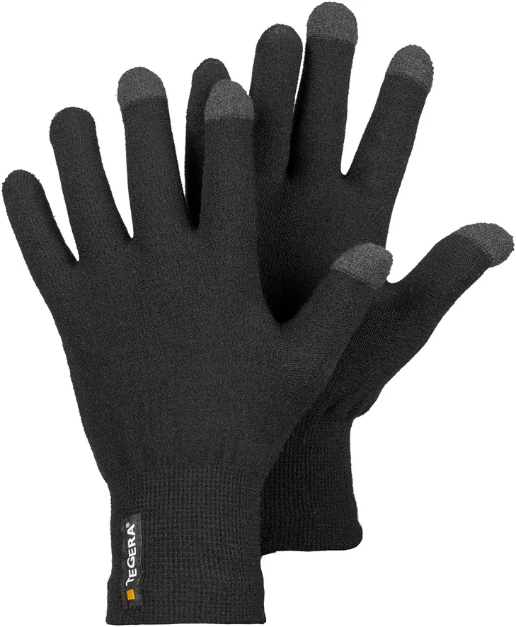 Guanti da lavoro Tegera TEGERA, Tg. 8, in Lana Merino, Nylon, Spandex, col. Nero