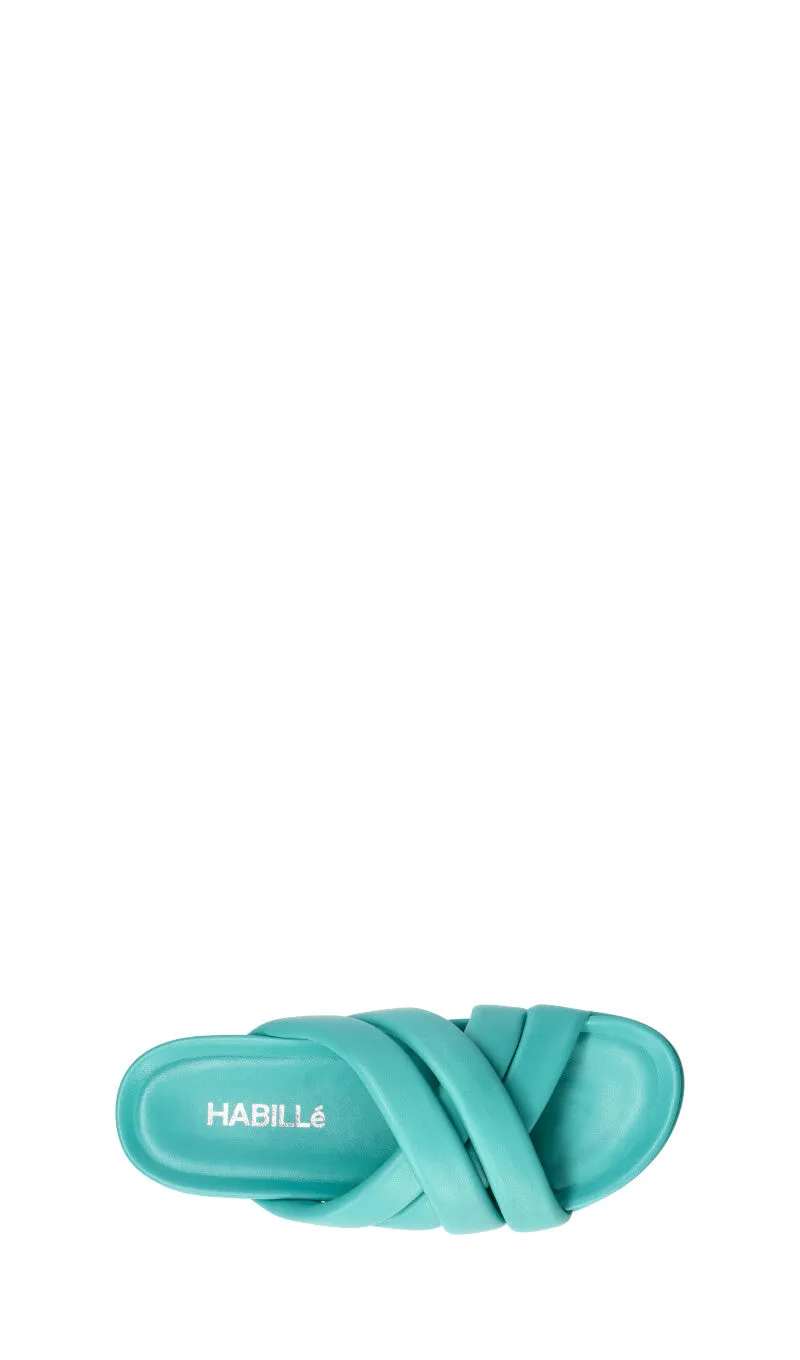 HABILLE Ciabatta donna acquamarina in pelle