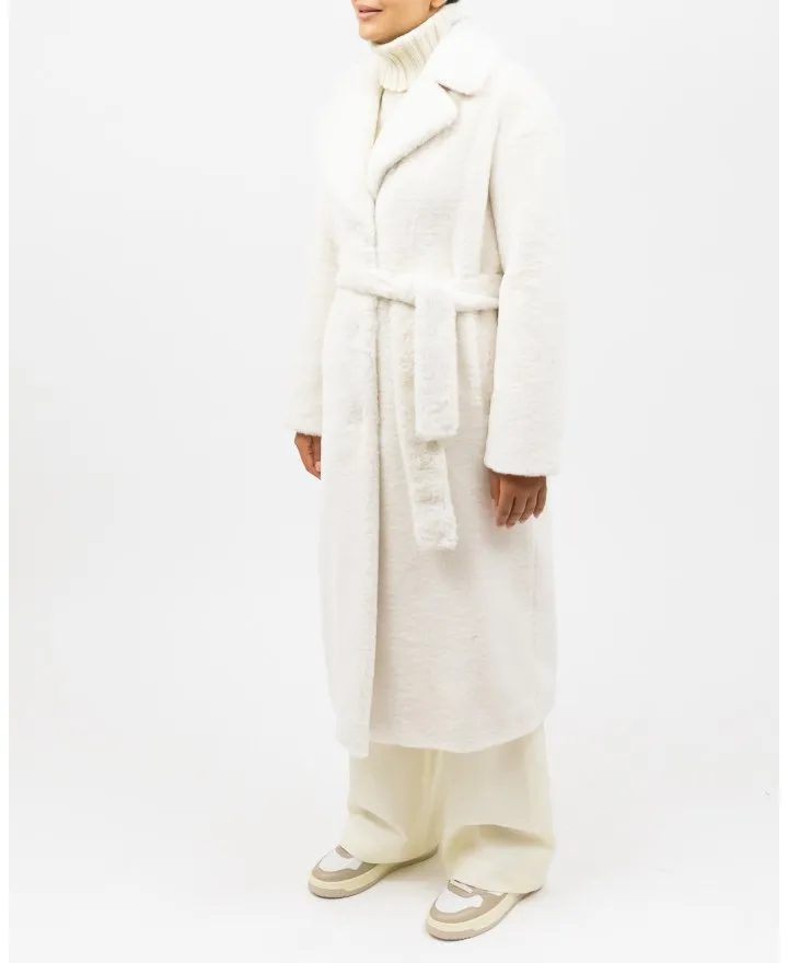 Herno - Cappotto Lungo Faux Teddy Bianco Donna