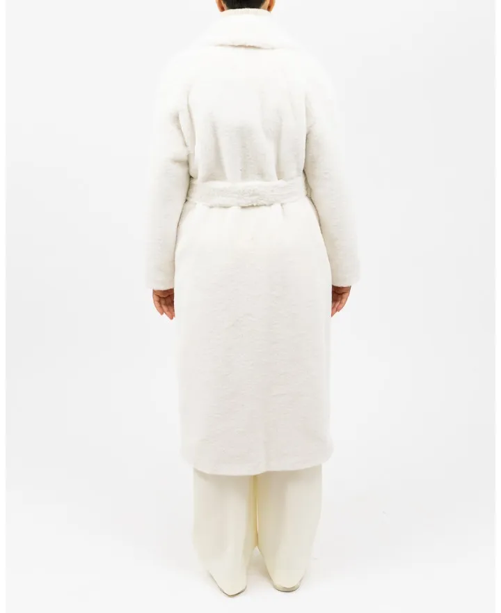 Herno - Cappotto Lungo Faux Teddy Bianco Donna