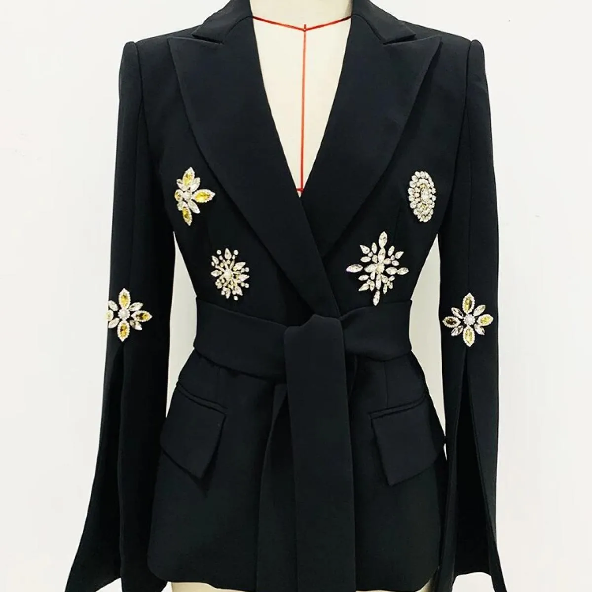 High Street Newest Fashion 2023 Runway Designer Jacket Giacca da donna con strass in cristallo e diamanti con perline