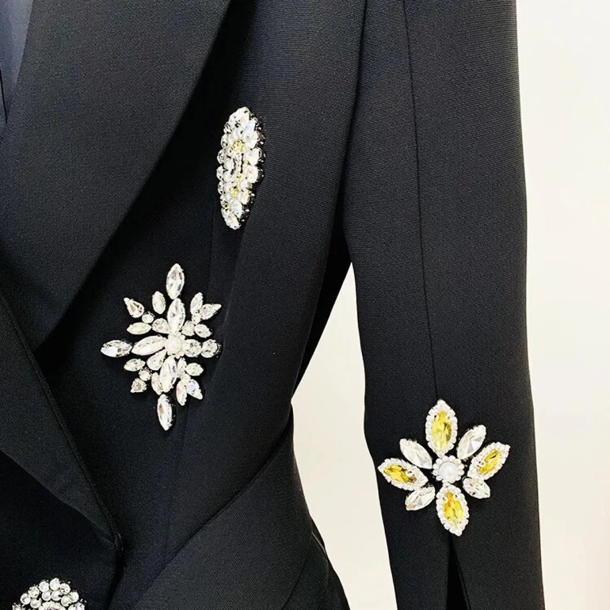 High Street Newest Fashion 2023 Runway Designer Jacket Giacca da donna con strass in cristallo e diamanti con perline