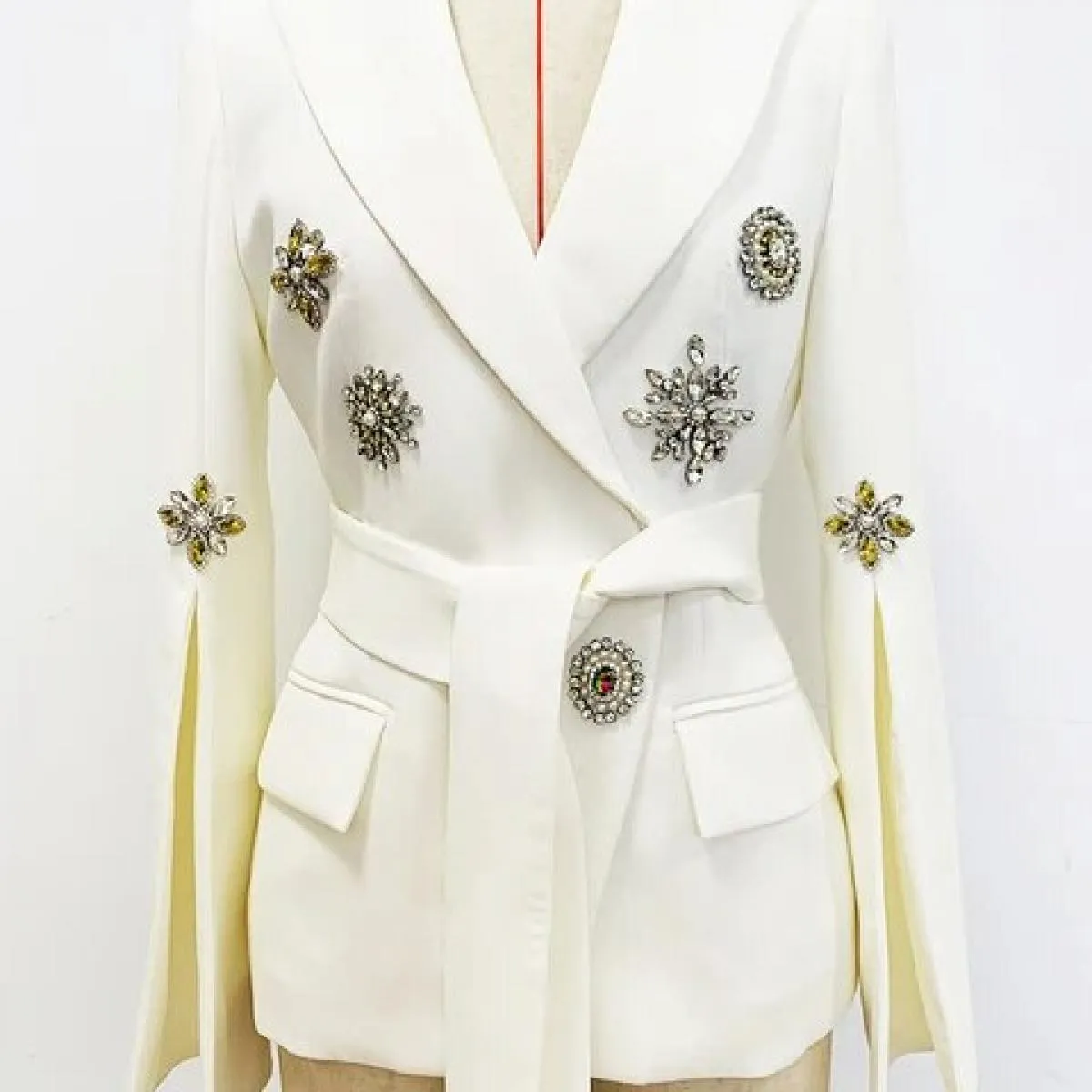 High Street Newest Fashion 2023 Runway Designer Jacket Giacca da donna con strass in cristallo e diamanti con perline