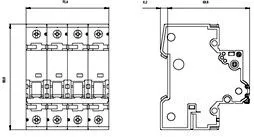 Interruttore Magnetotermico 400 V Icn:6 kA 4P Icu:10 kA Car.C In:40A Siemens 5SY64407