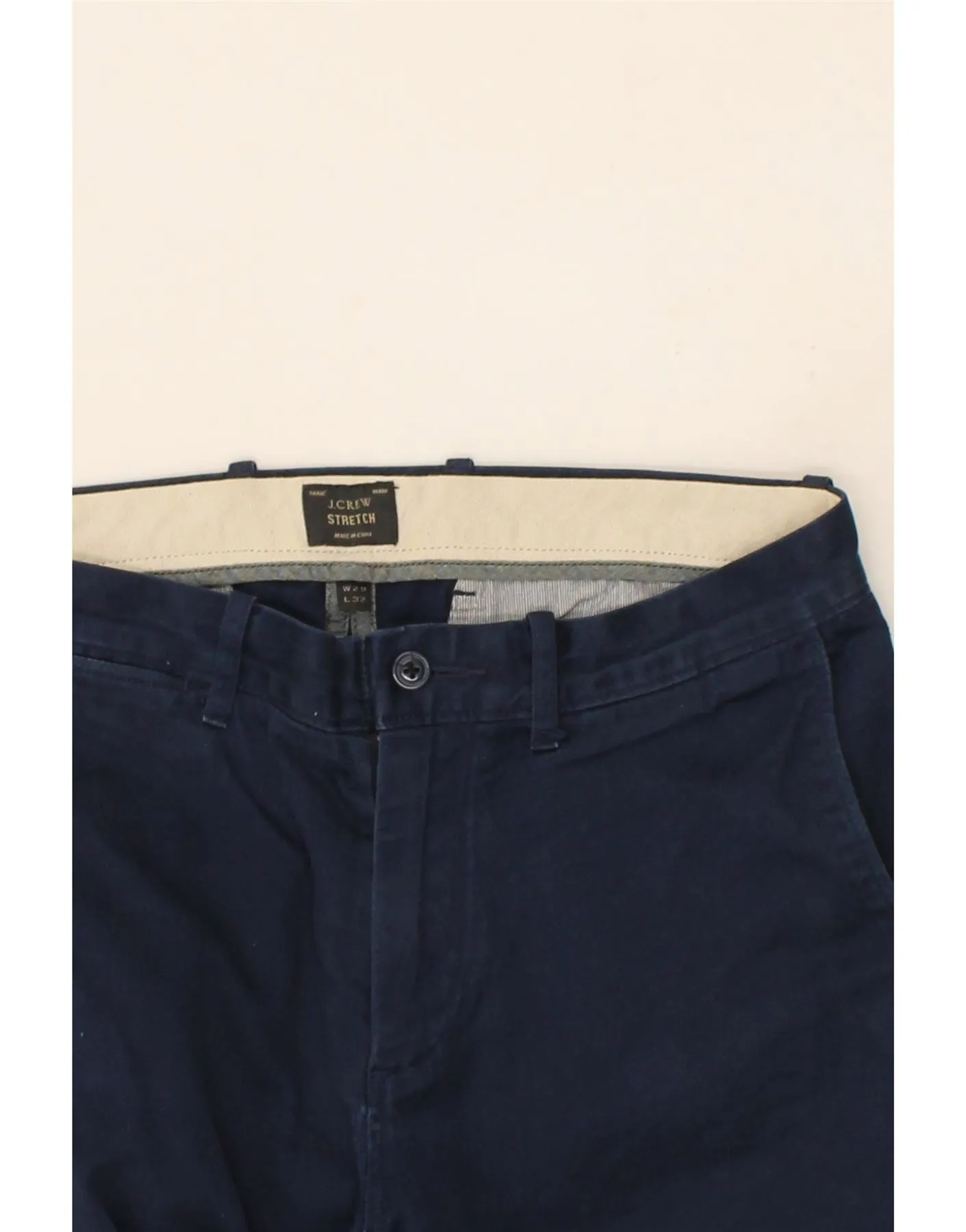 J. CREW Mens Slim Chino Trousers W29 L32 Navy Blue Cotton