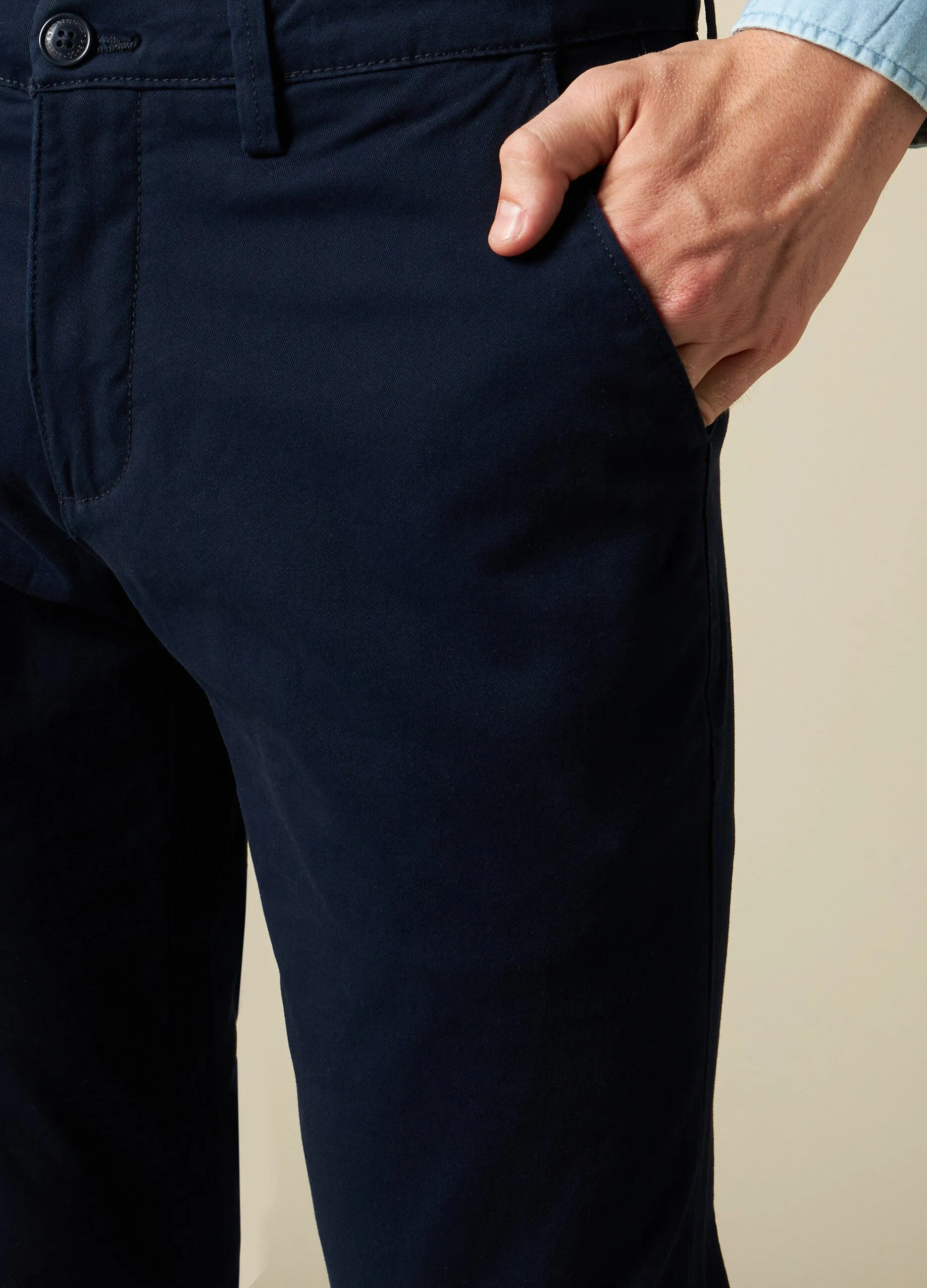 J. HART & BROS  Pantaloni chino in cotone stretch uomo