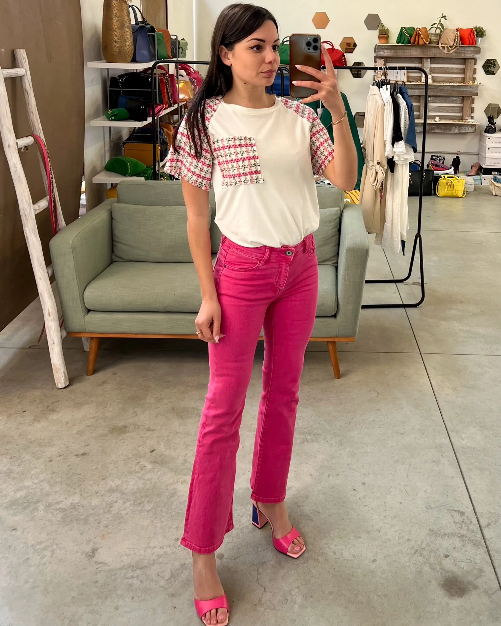 JEANS A TROMBETTA SPRING fucsia