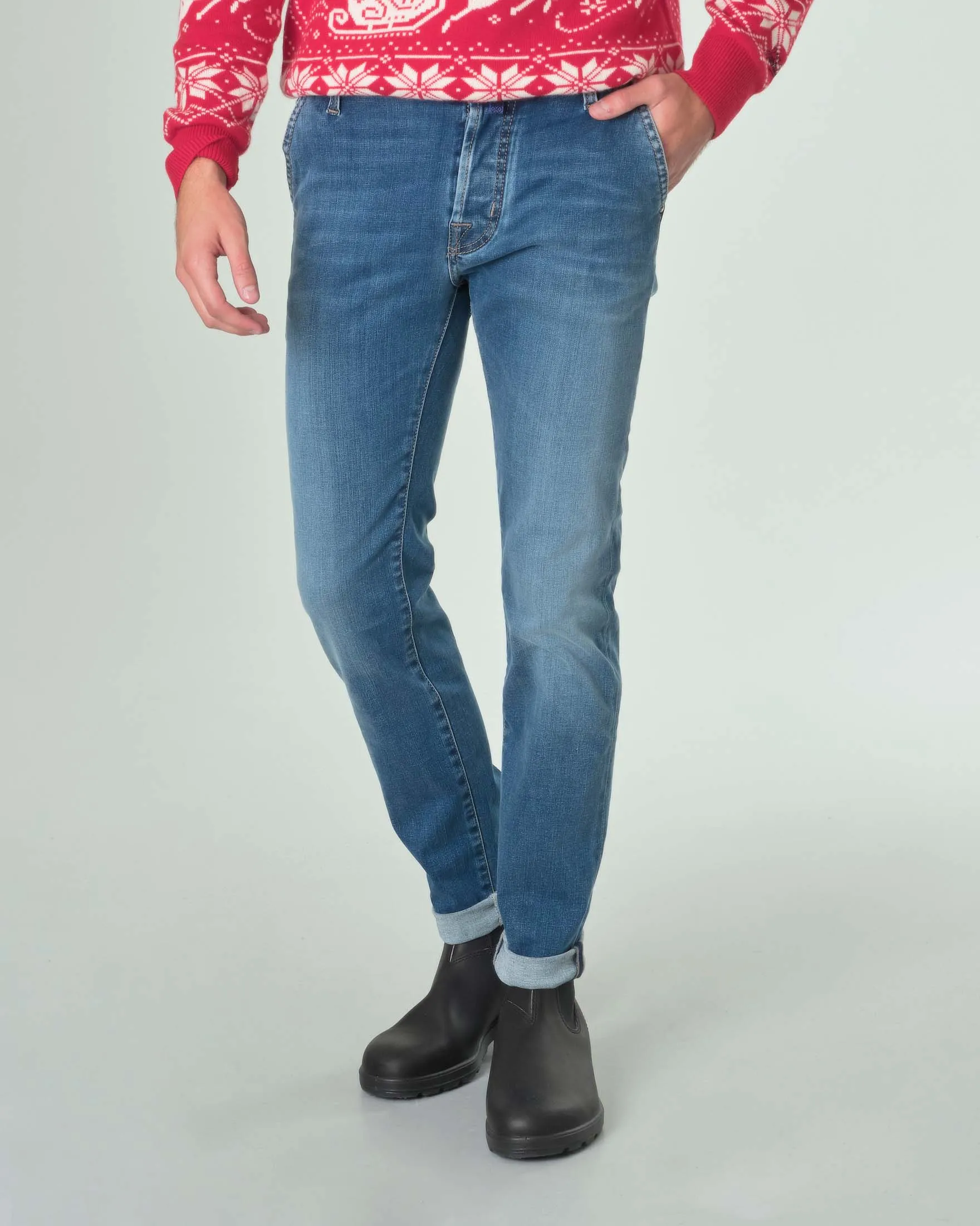 Jeans Lenny lavaggio chiaro super stone washed con tasca america