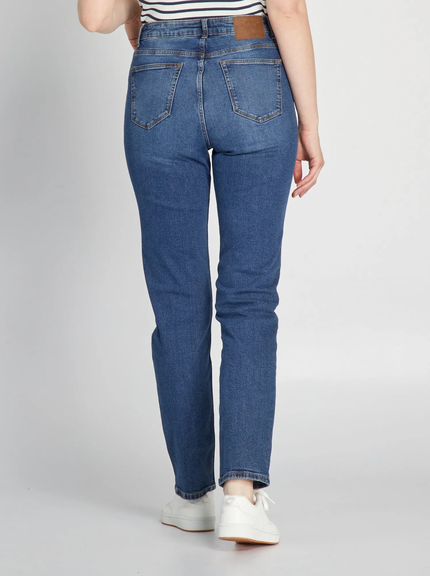 Jeans regular vita alta - 34L - BLU