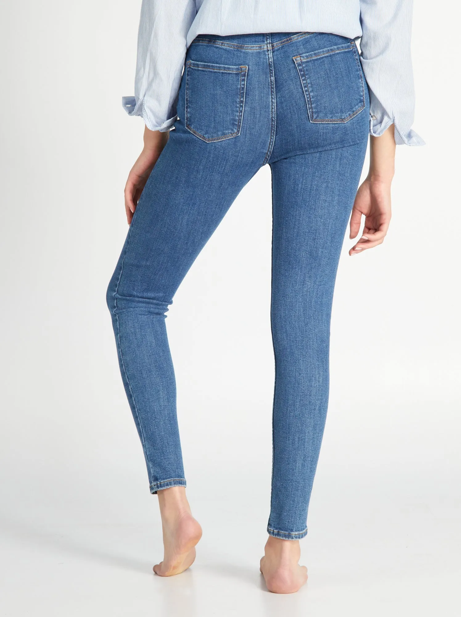 Jeans skinny a vita alta - BLU