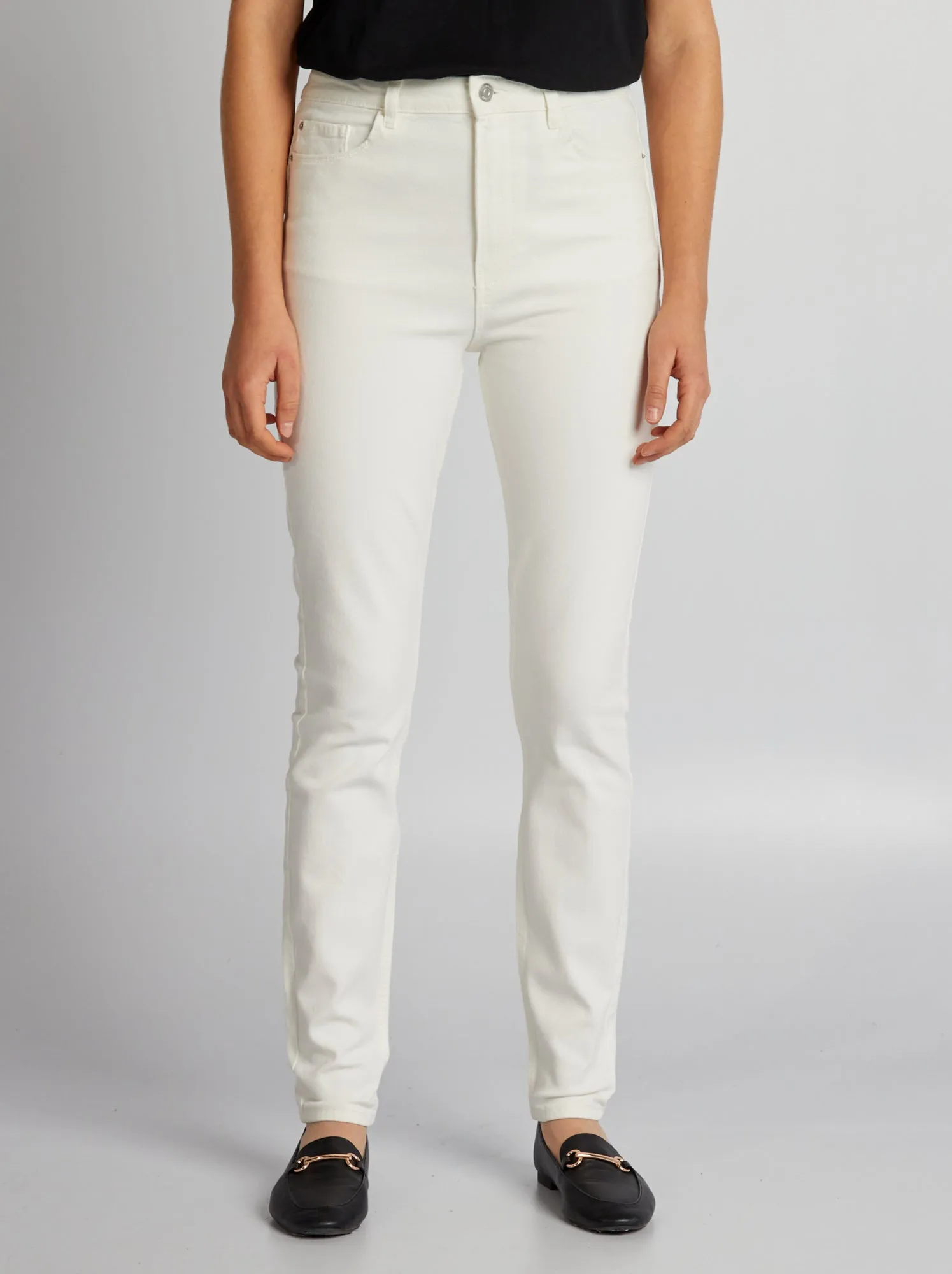 Jeans skinny a vita alta - L28 - BIANCO