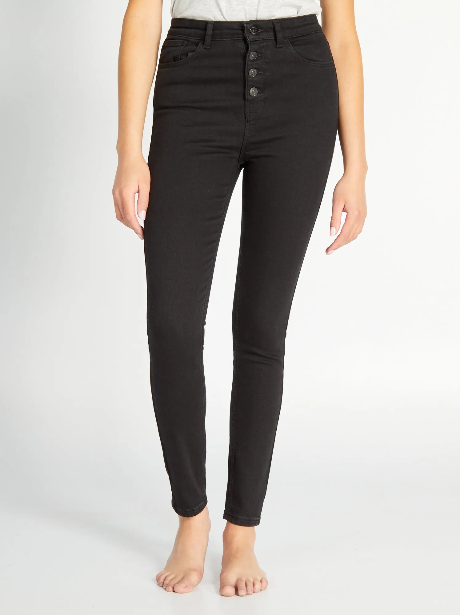 Jeans skinny a vita alta - NERO