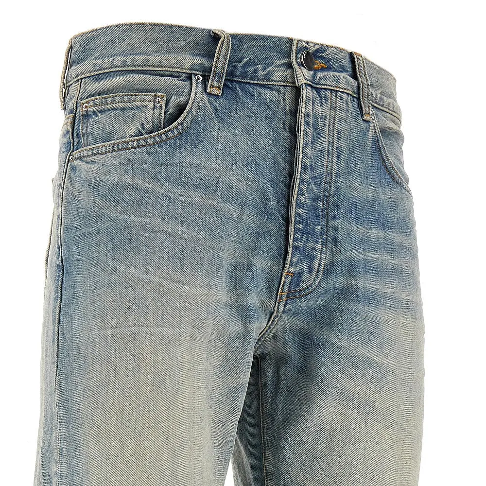 Jeans straight-fit con fondo sfrangiato
