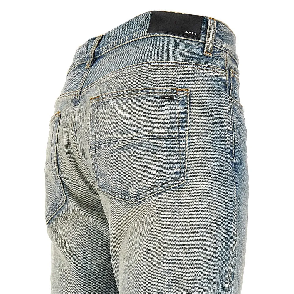 Jeans straight-fit con fondo sfrangiato