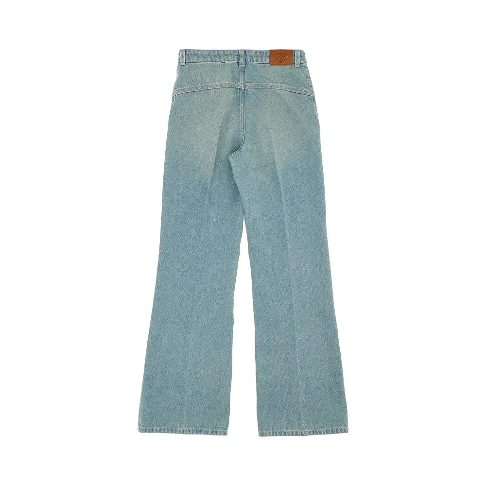 Jeans svasati con patch logo