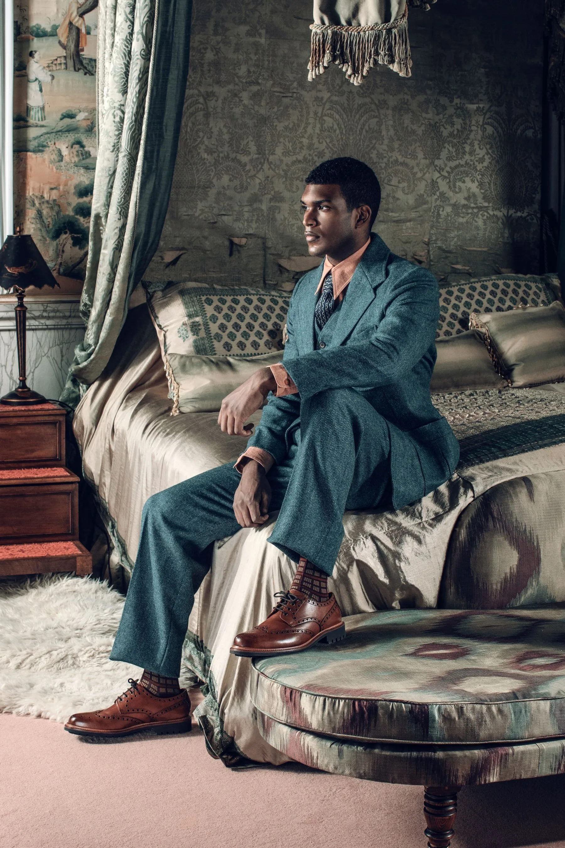 Jones Bootmaker Marrone - Bushwick - Uomo Goodyear - Scarpe brogue in pelle goffrata