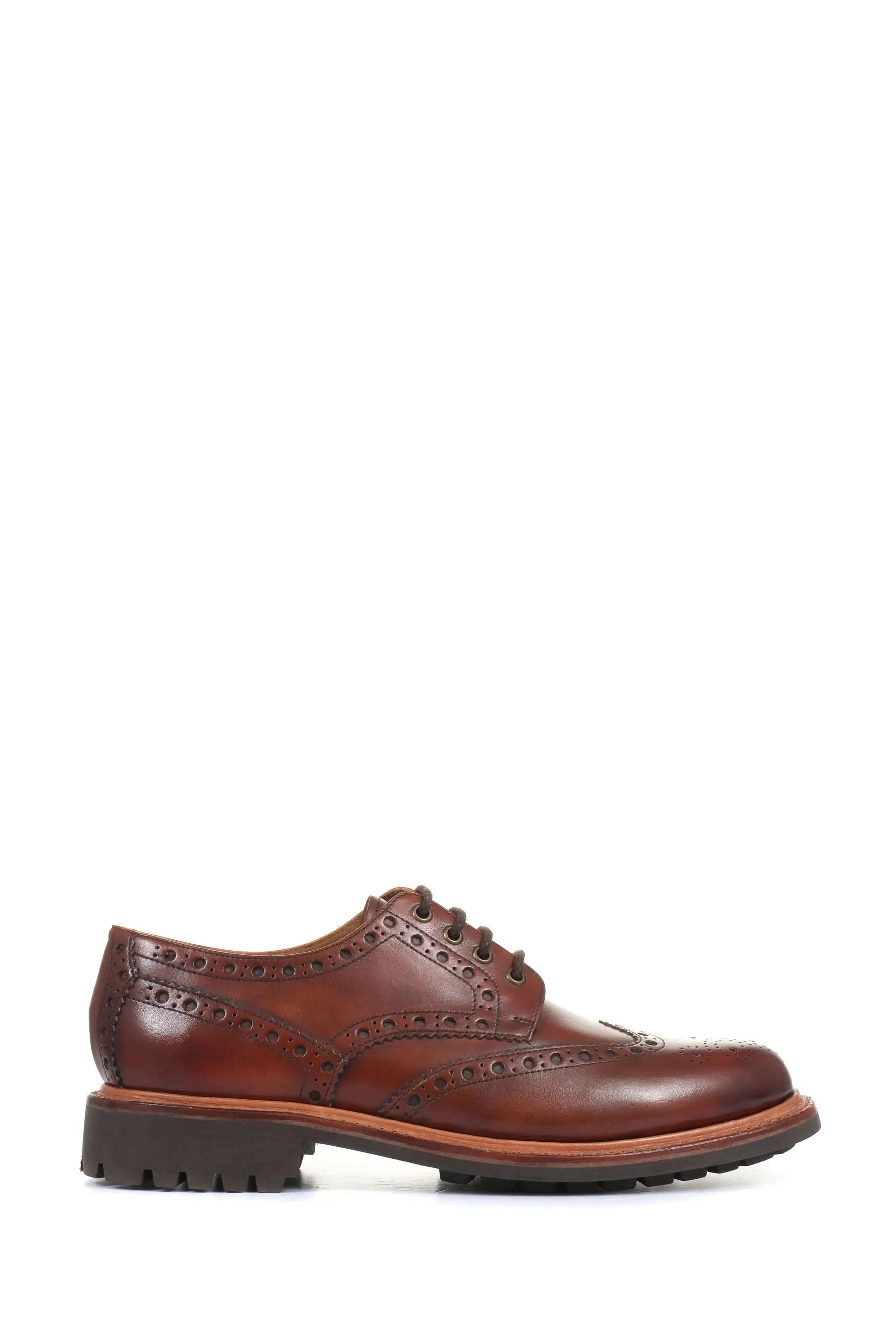 Jones Bootmaker Marrone - Bushwick - Uomo Goodyear - Scarpe brogue in pelle goffrata