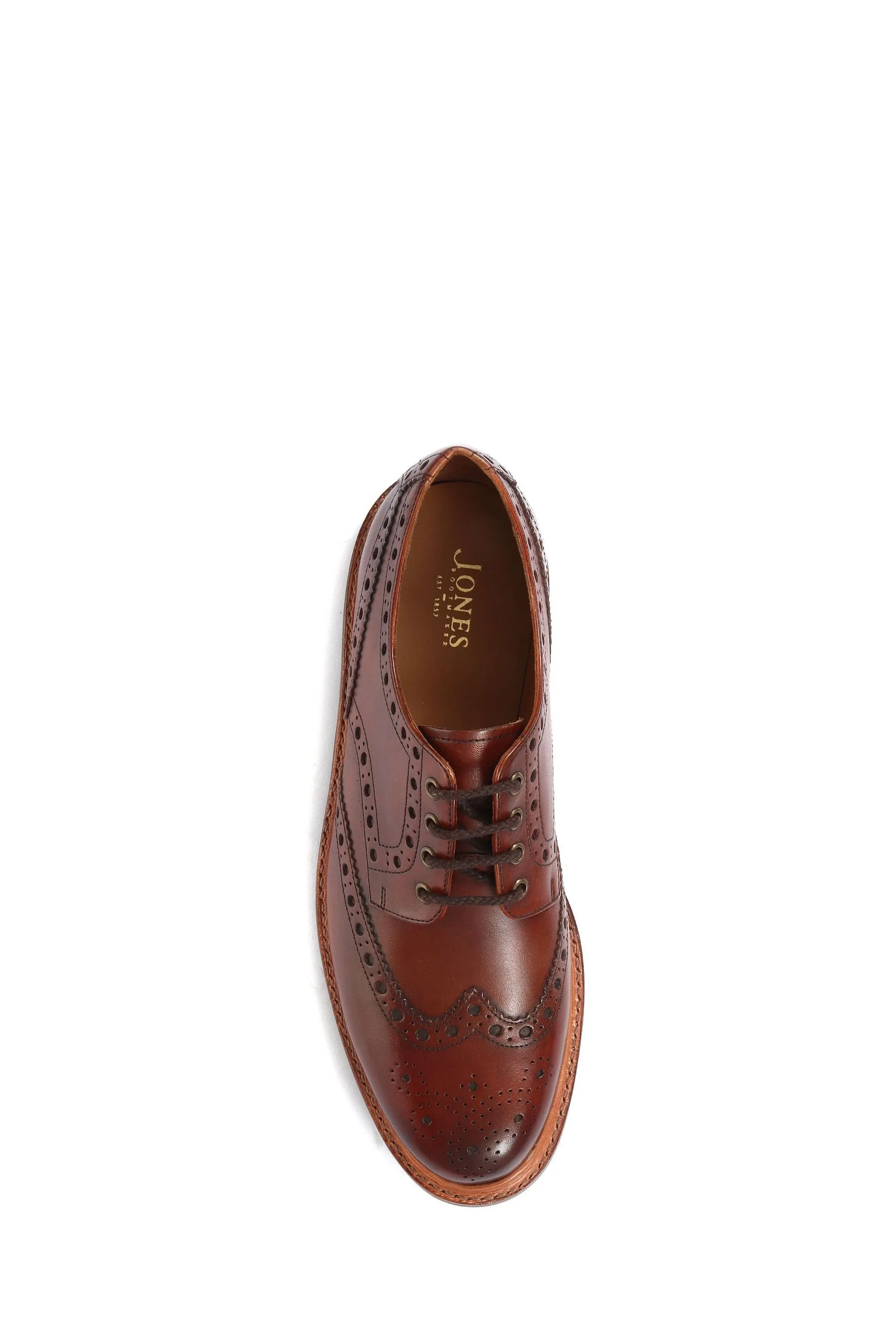 Jones Bootmaker Marrone - Bushwick - Uomo Goodyear - Scarpe brogue in pelle goffrata