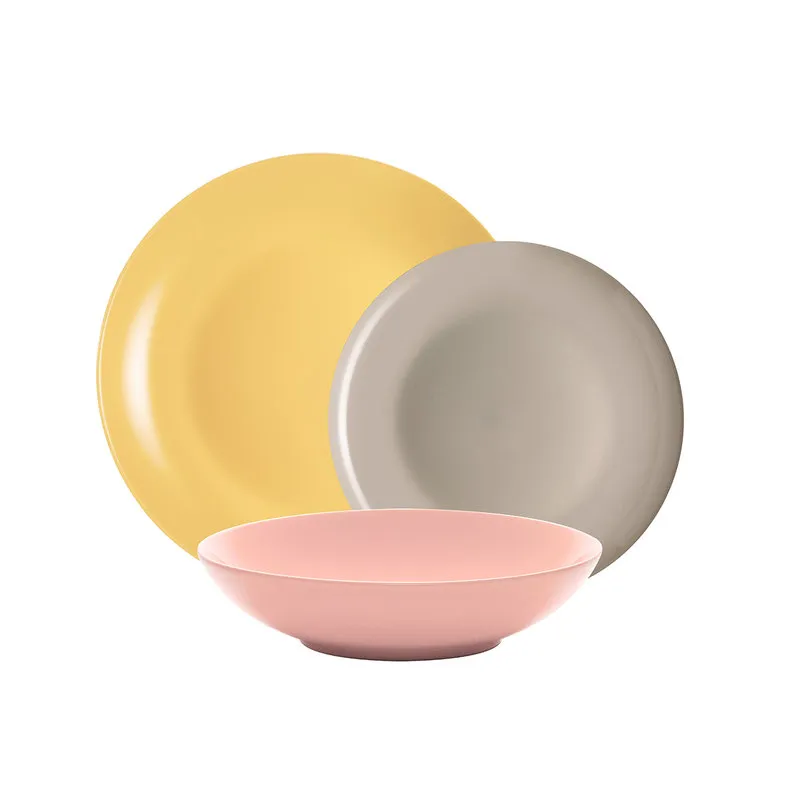 Kaleidos Linea Mitika - set tavola 18 Mitika, crema/rosa/tortora