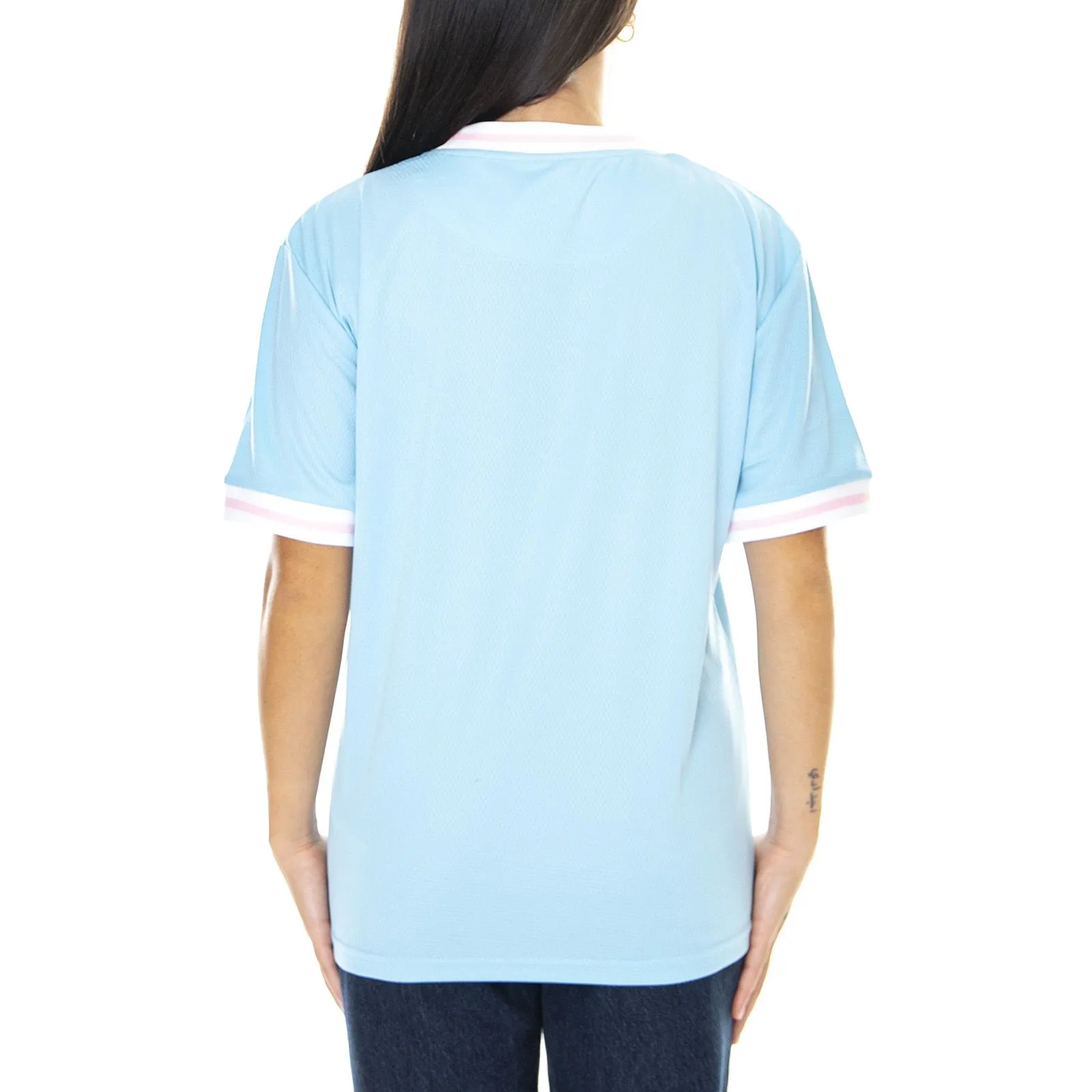Karl Kani Varsity - Maglietta Girocollo Donna Azzurra    