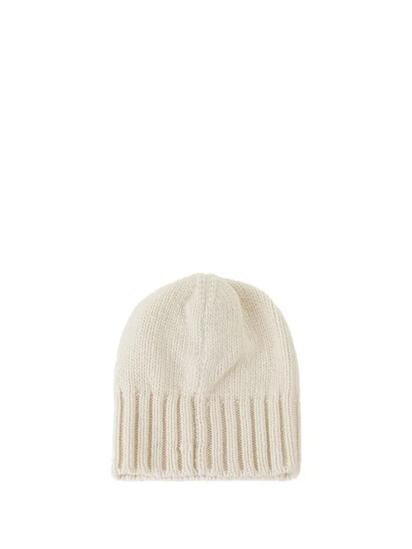 Knitted hat with ribbed ruffle