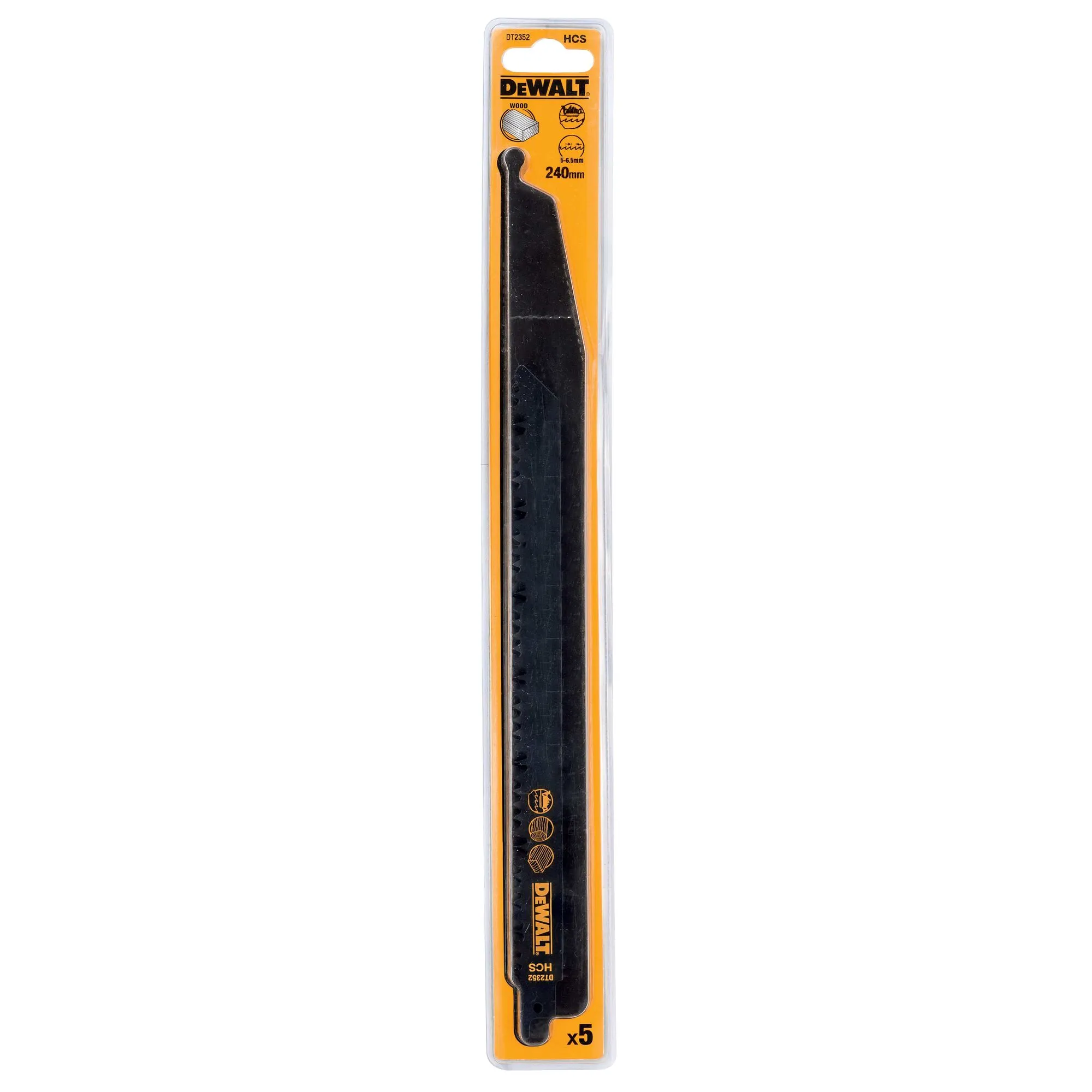 Lama per seghetto alternativo DeWALT, lunghezza di taglio 240mm, 4, 5 denti per pollice , 5 pezzi