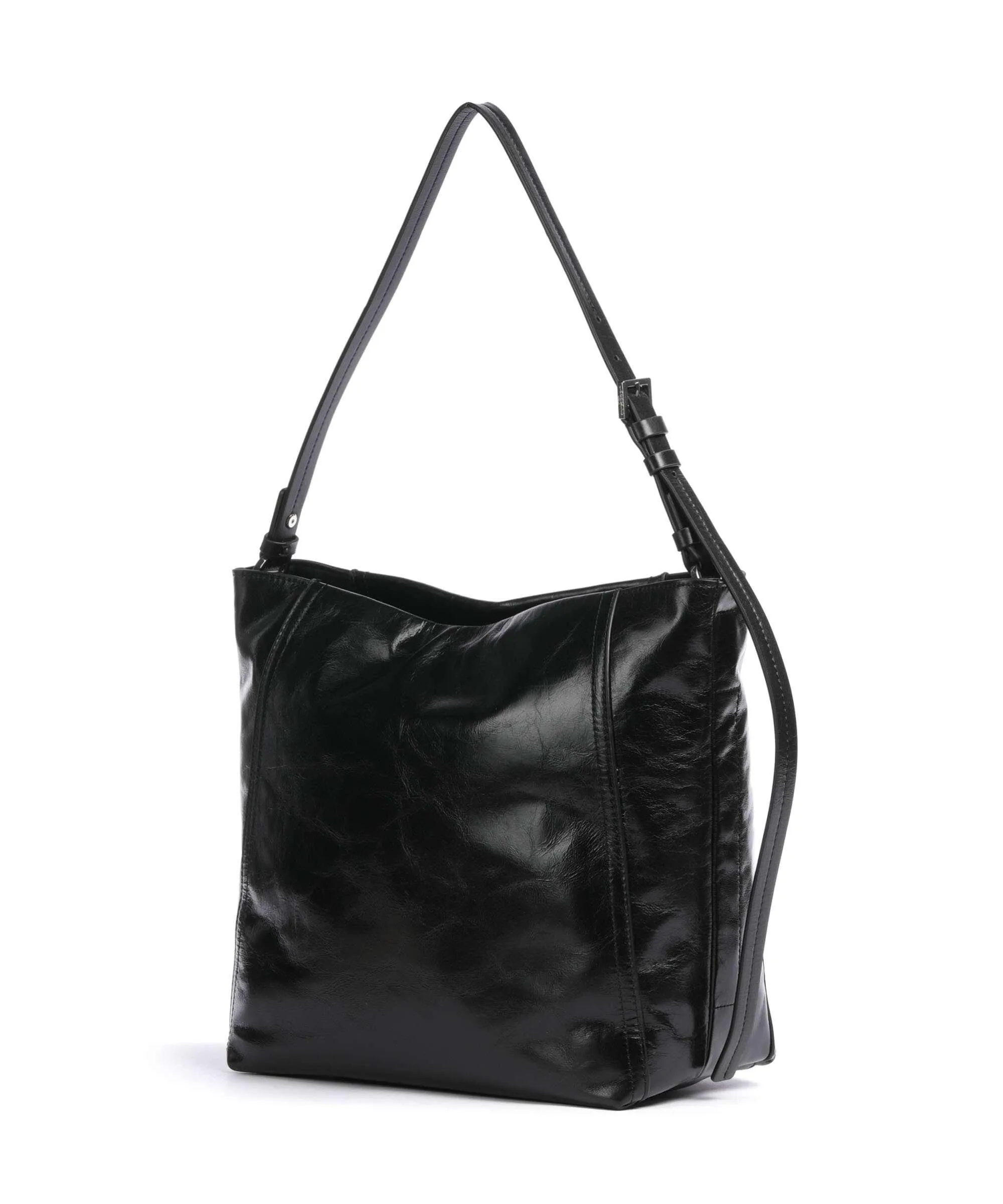  Liebeskind Chudy Suede L Borsa hobo pelle di vitello finemente grana nero  