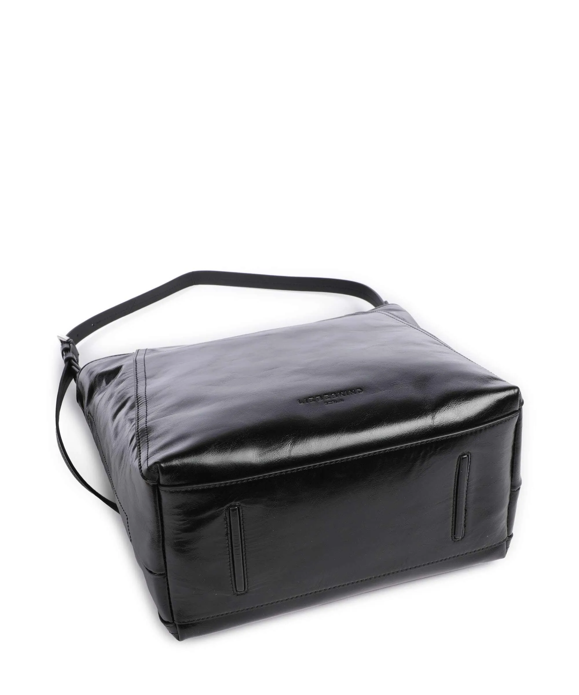  Liebeskind Chudy Suede L Borsa hobo pelle di vitello finemente grana nero  